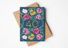 Floral 40 Greetings Card