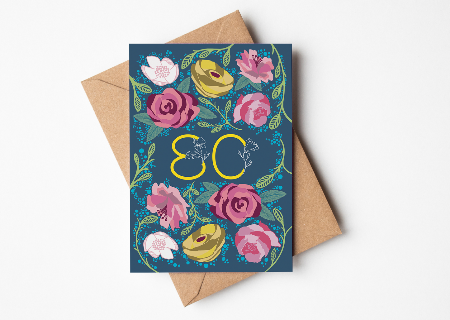 Floral 80 Greetings Card