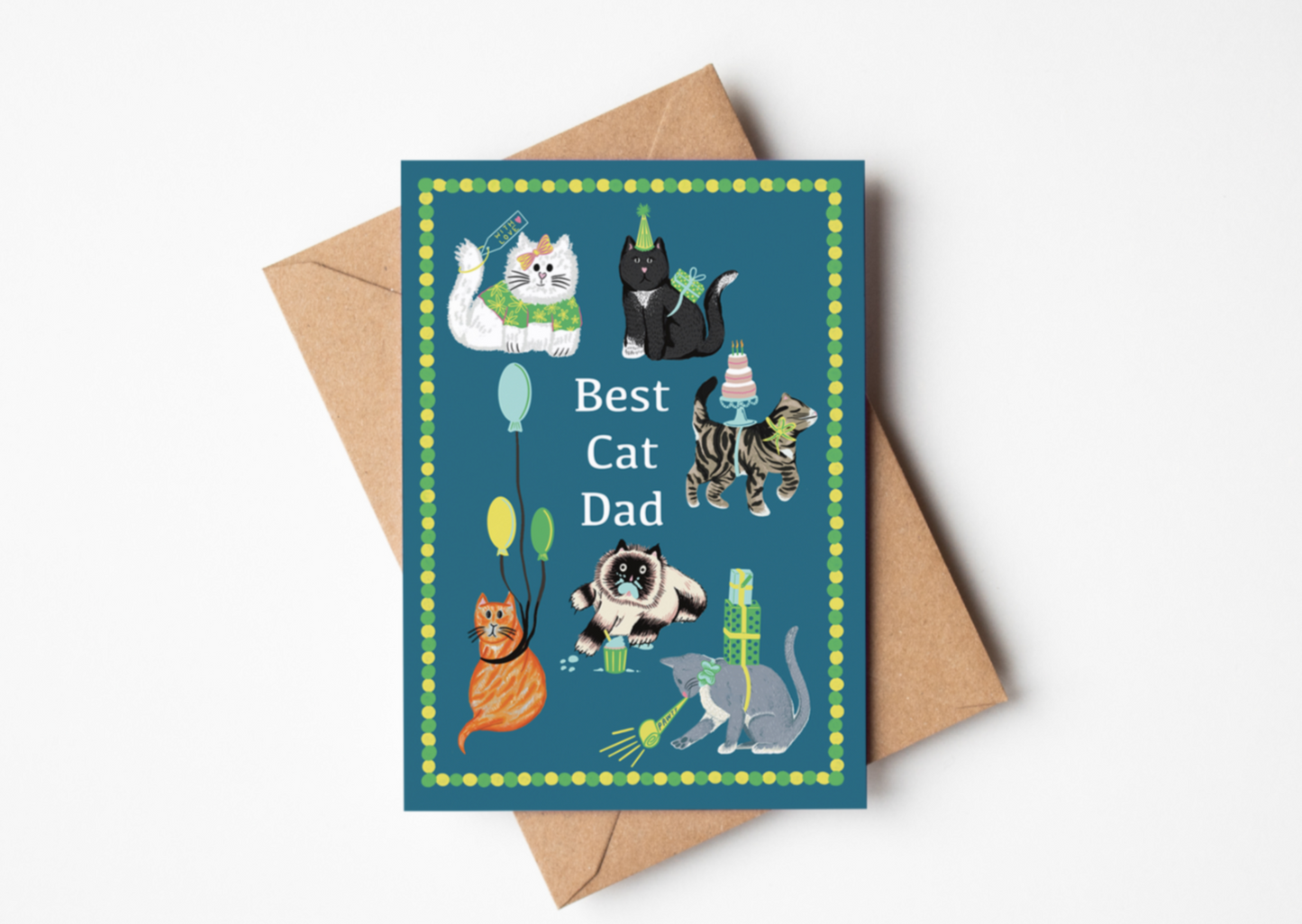 Best Cat Dad Greetings Card