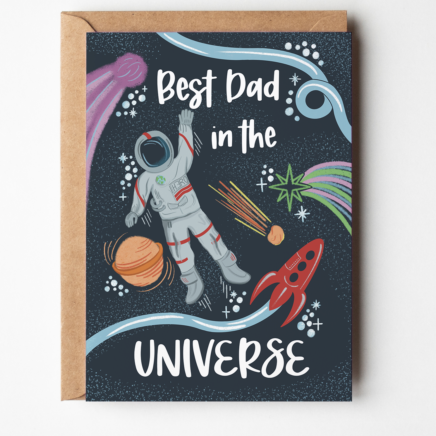 Best Dad in the Universe Greetings Card