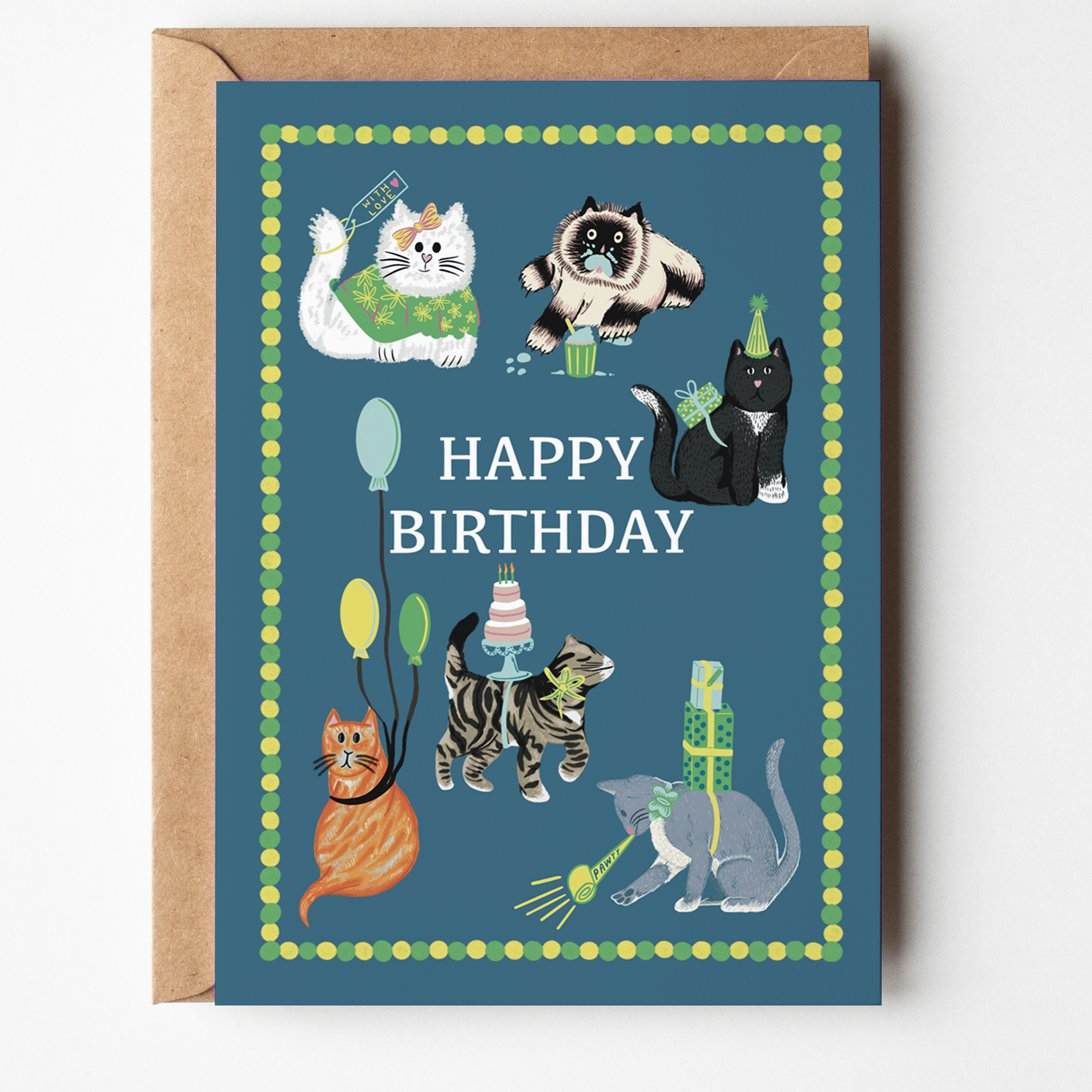 Happy Birthday Cat Greetings Card