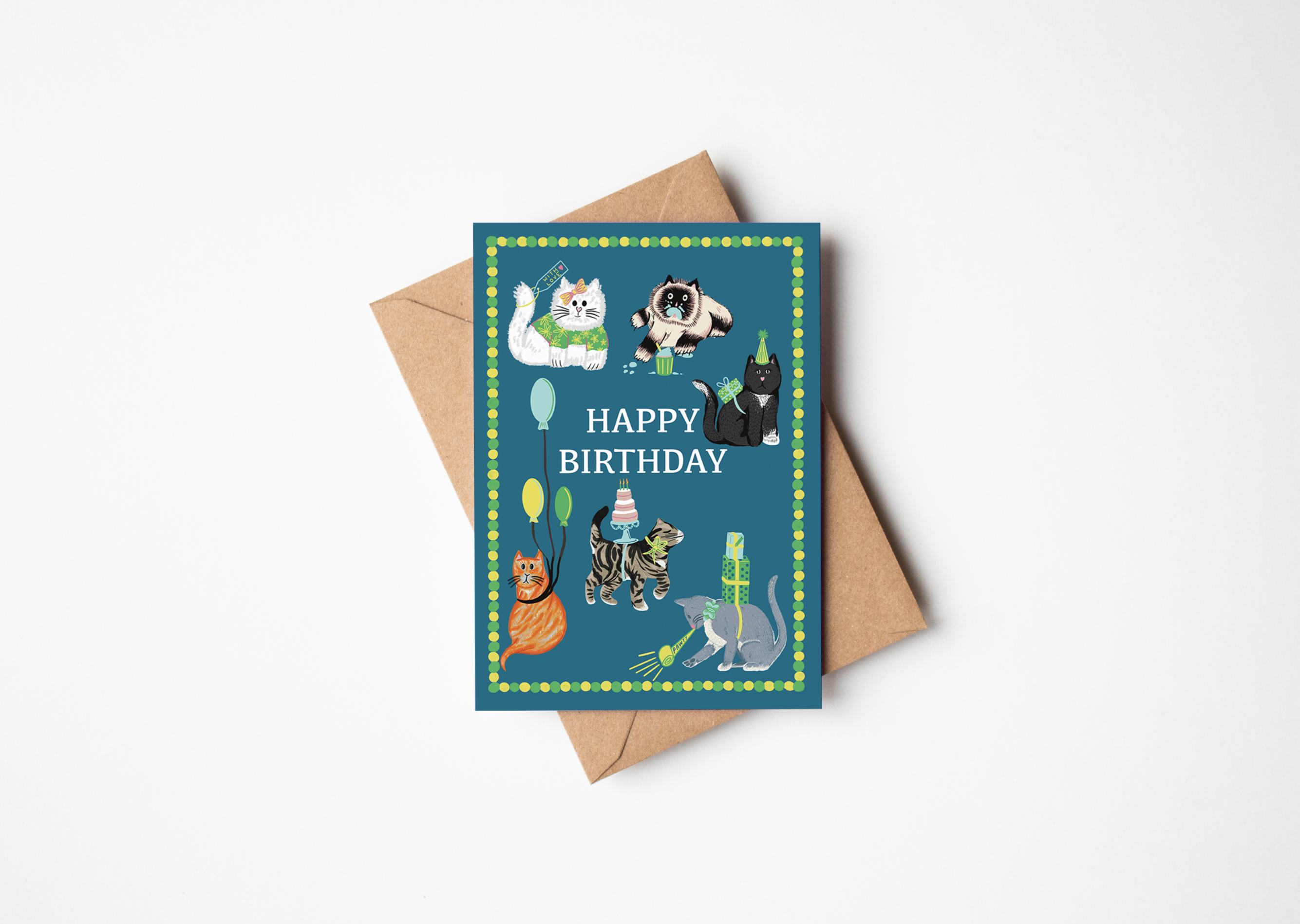 Happy Birthday Cat Greetings Card