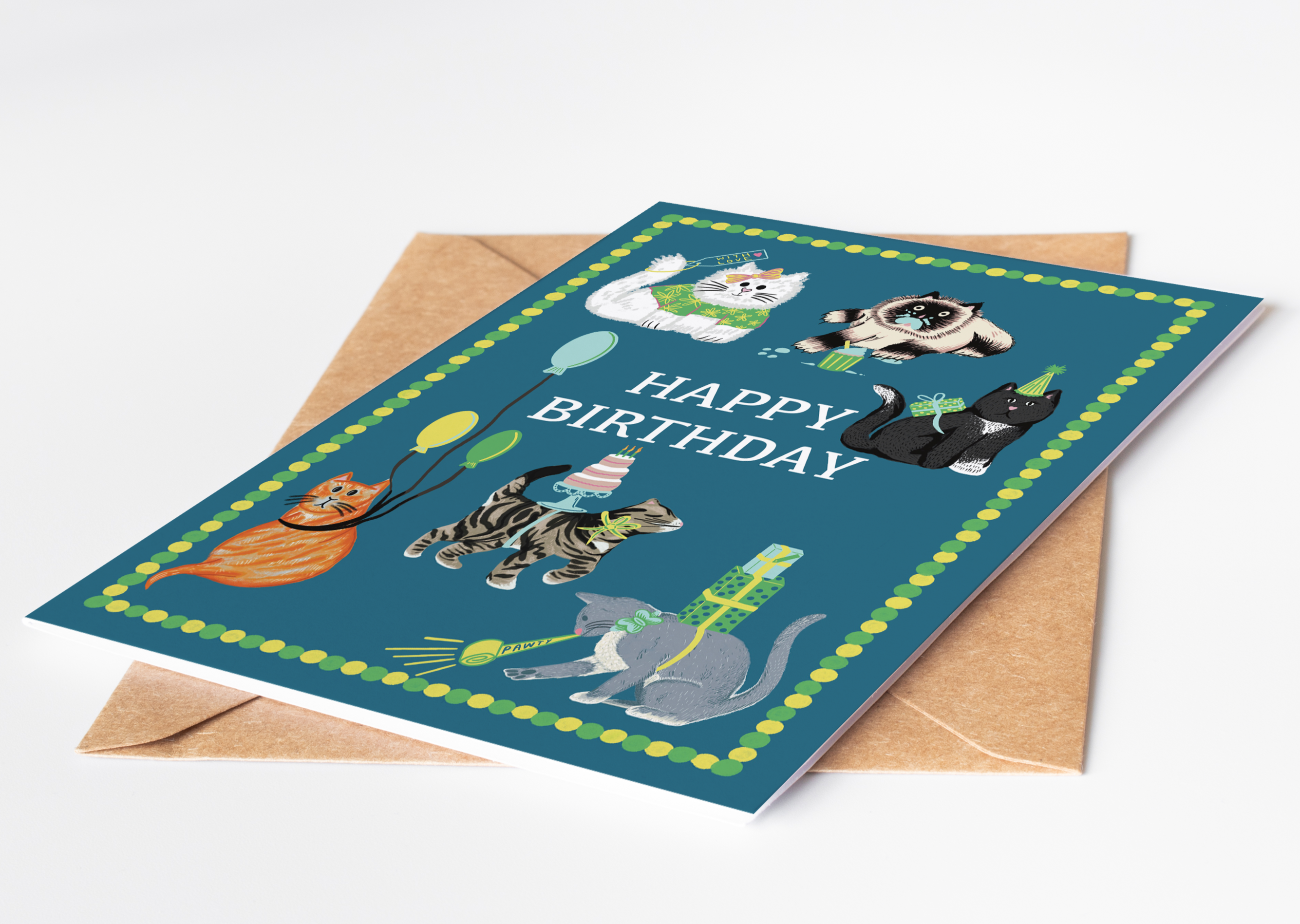 Happy Birthday Cat Greetings Card