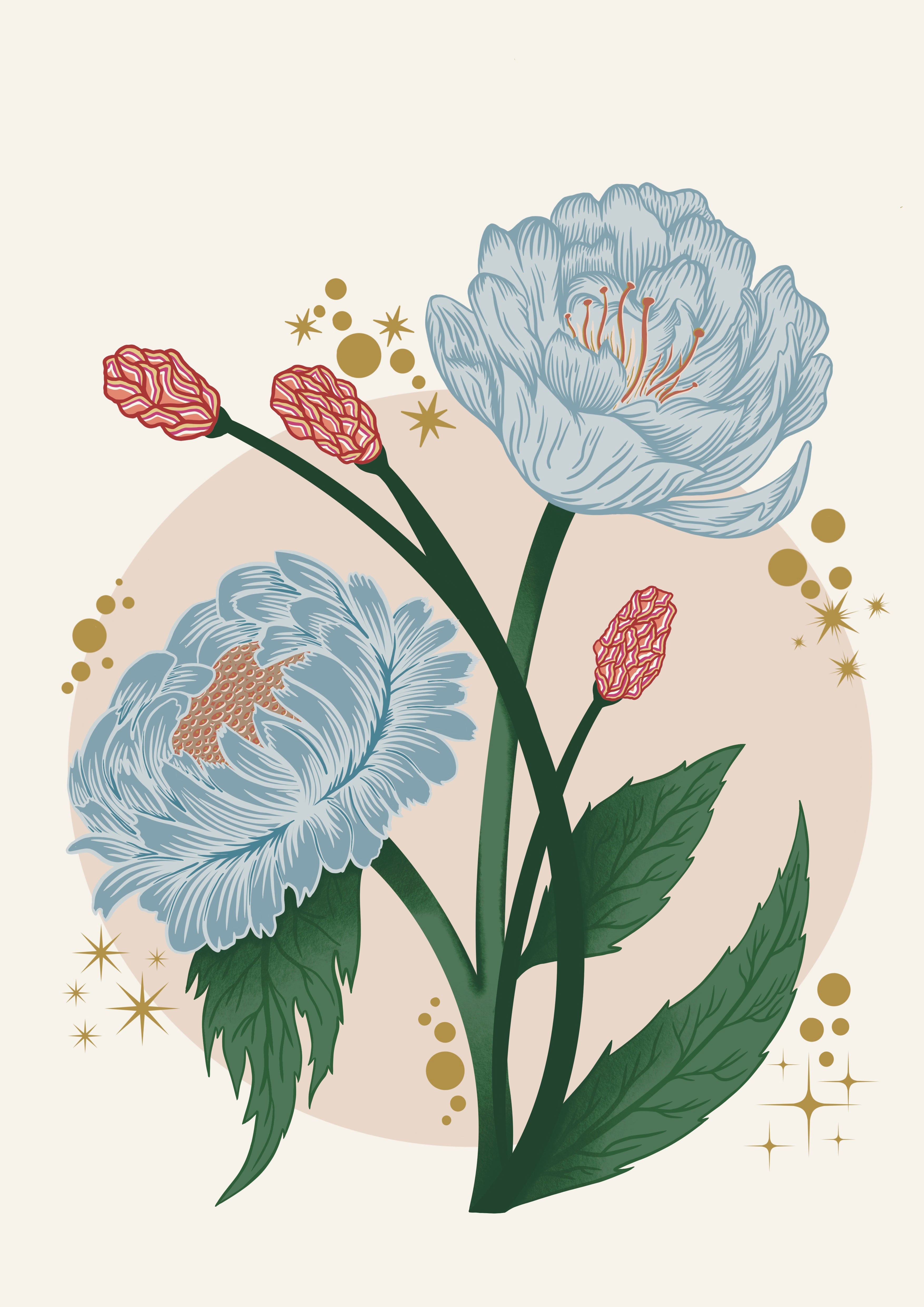 Peony Floral Art Print