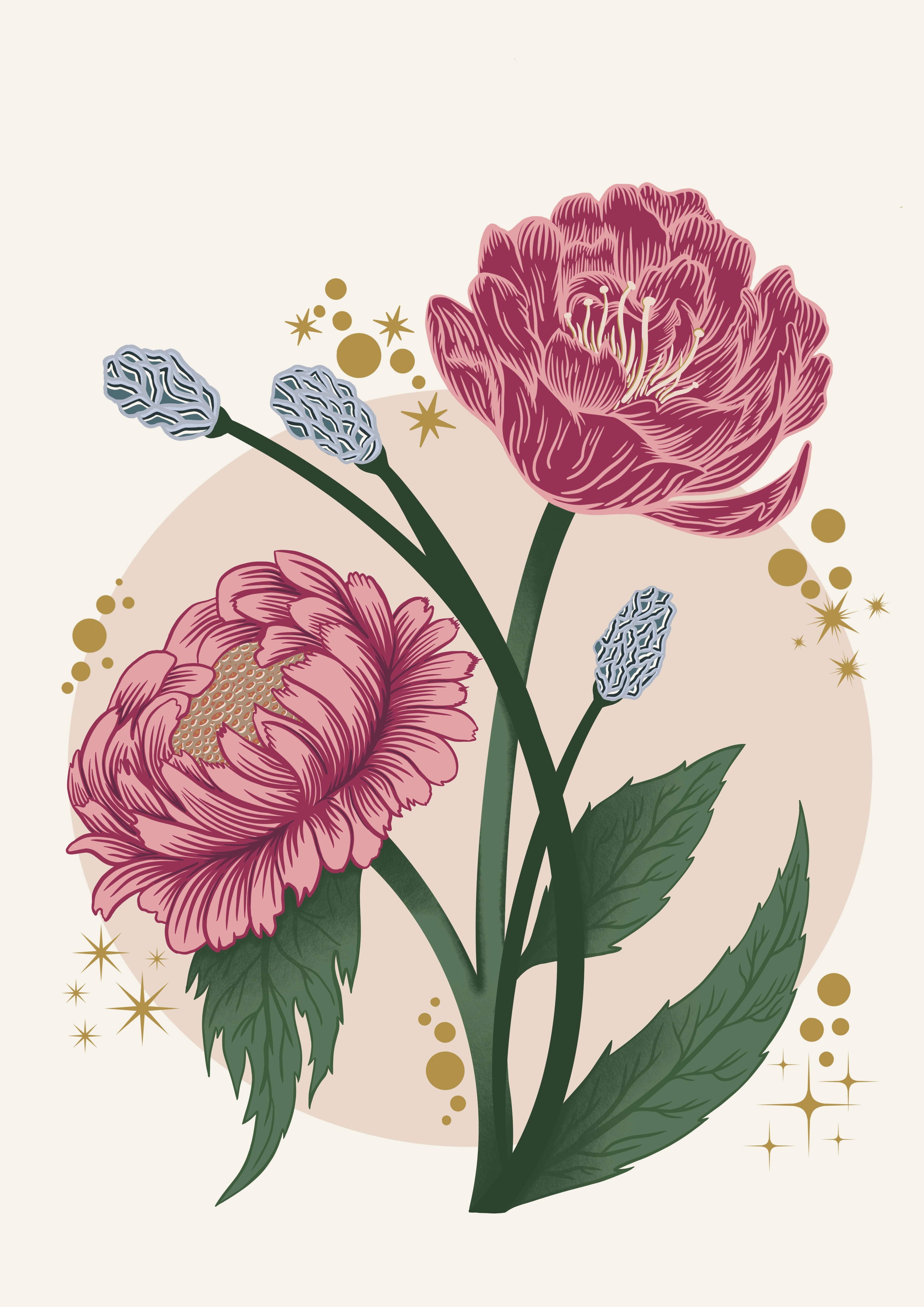 Peony Floral Art Print