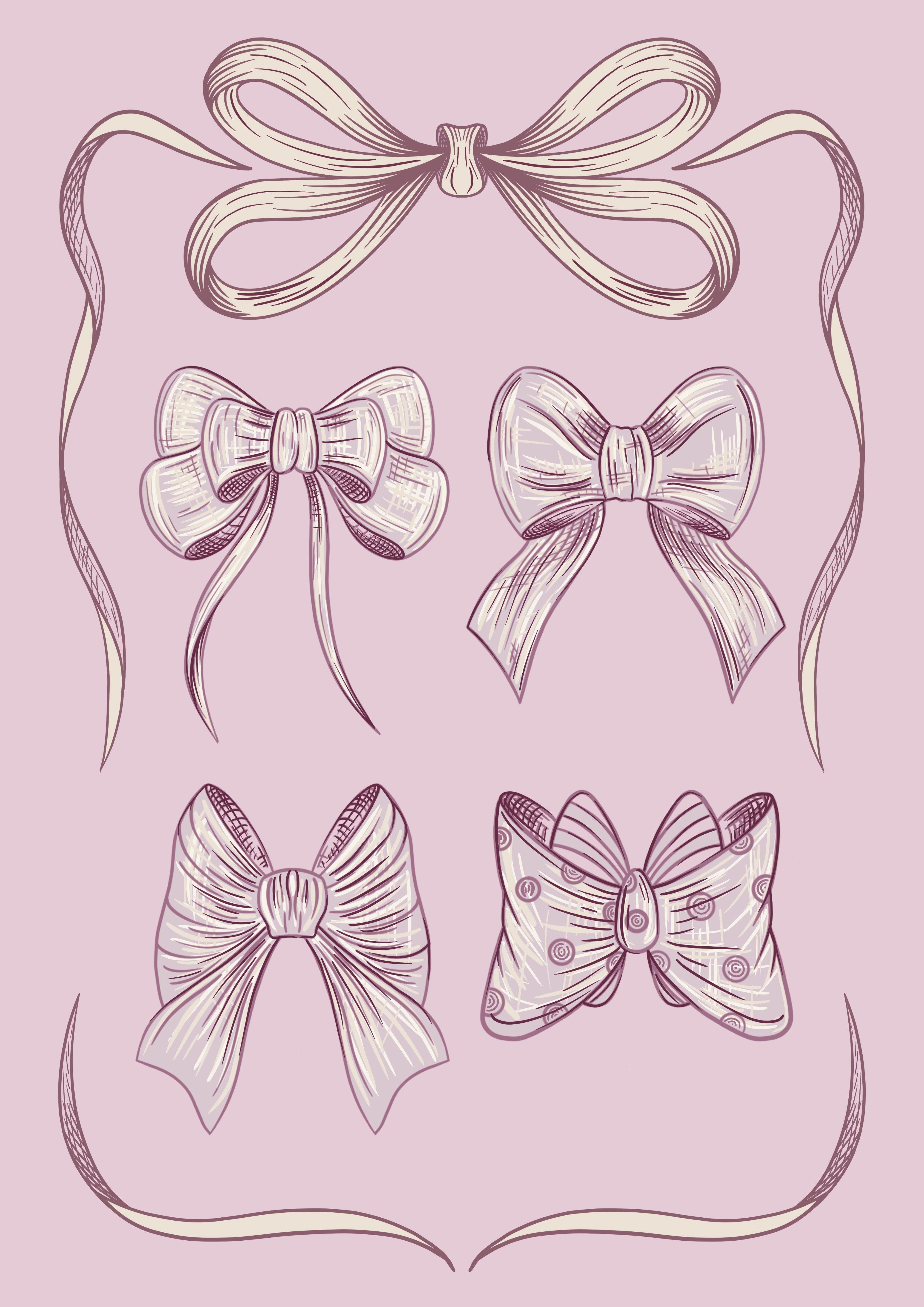 Purple Ribbon Bow Art Print