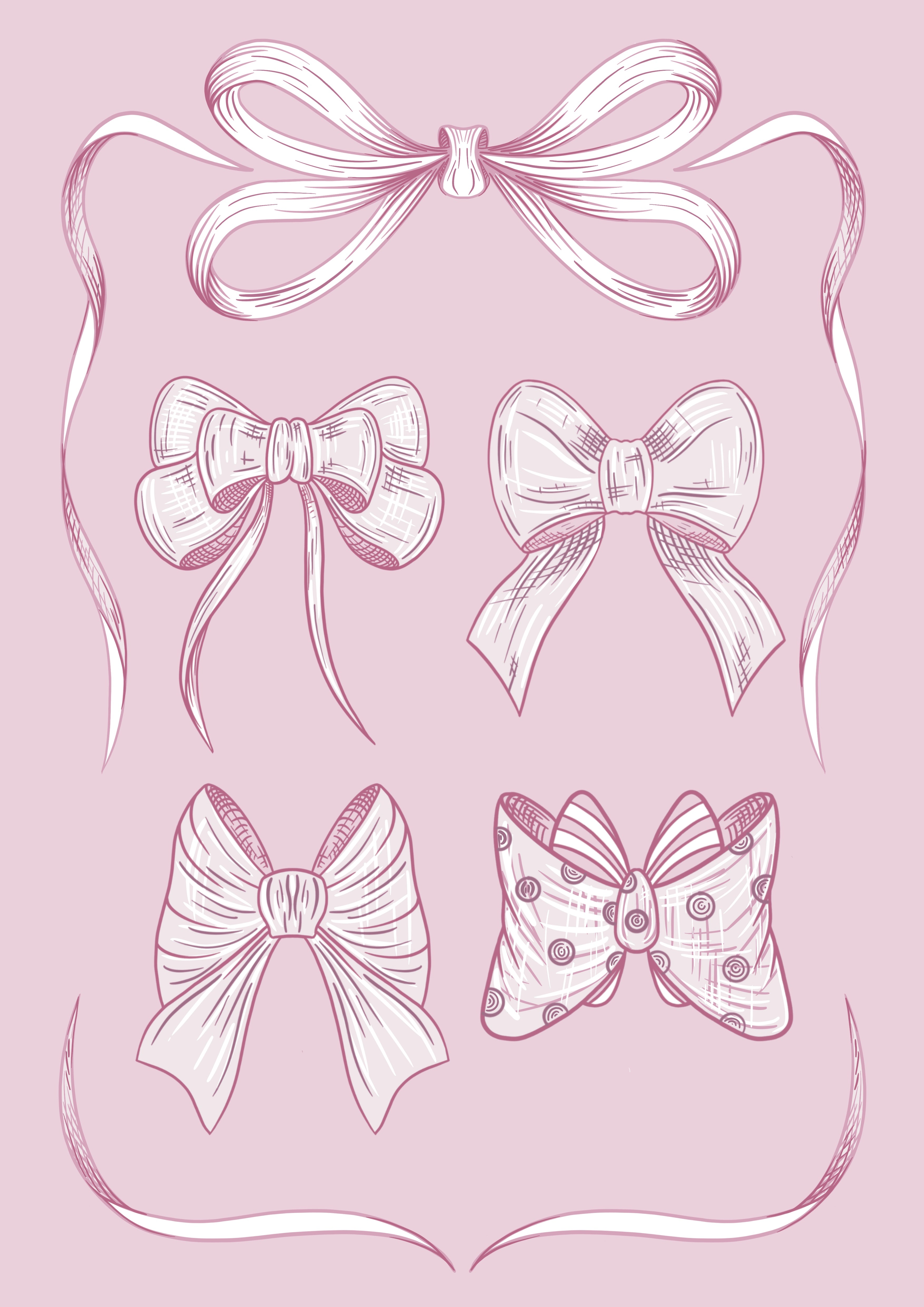 Pink Ribbon Bow Art Print