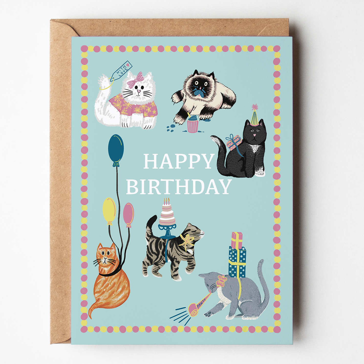 Happy Birthday Cat Greetings Card