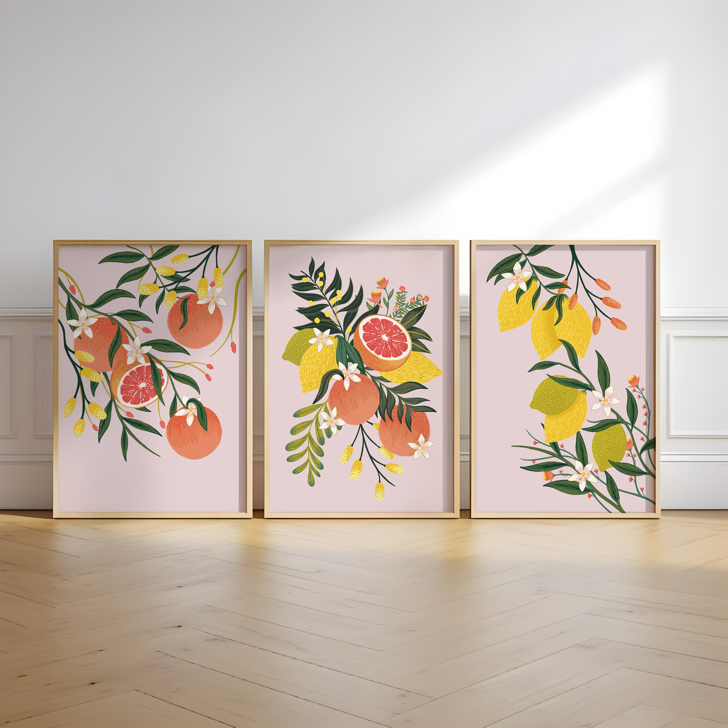 Set of Three Citrus Fruits Art Prints