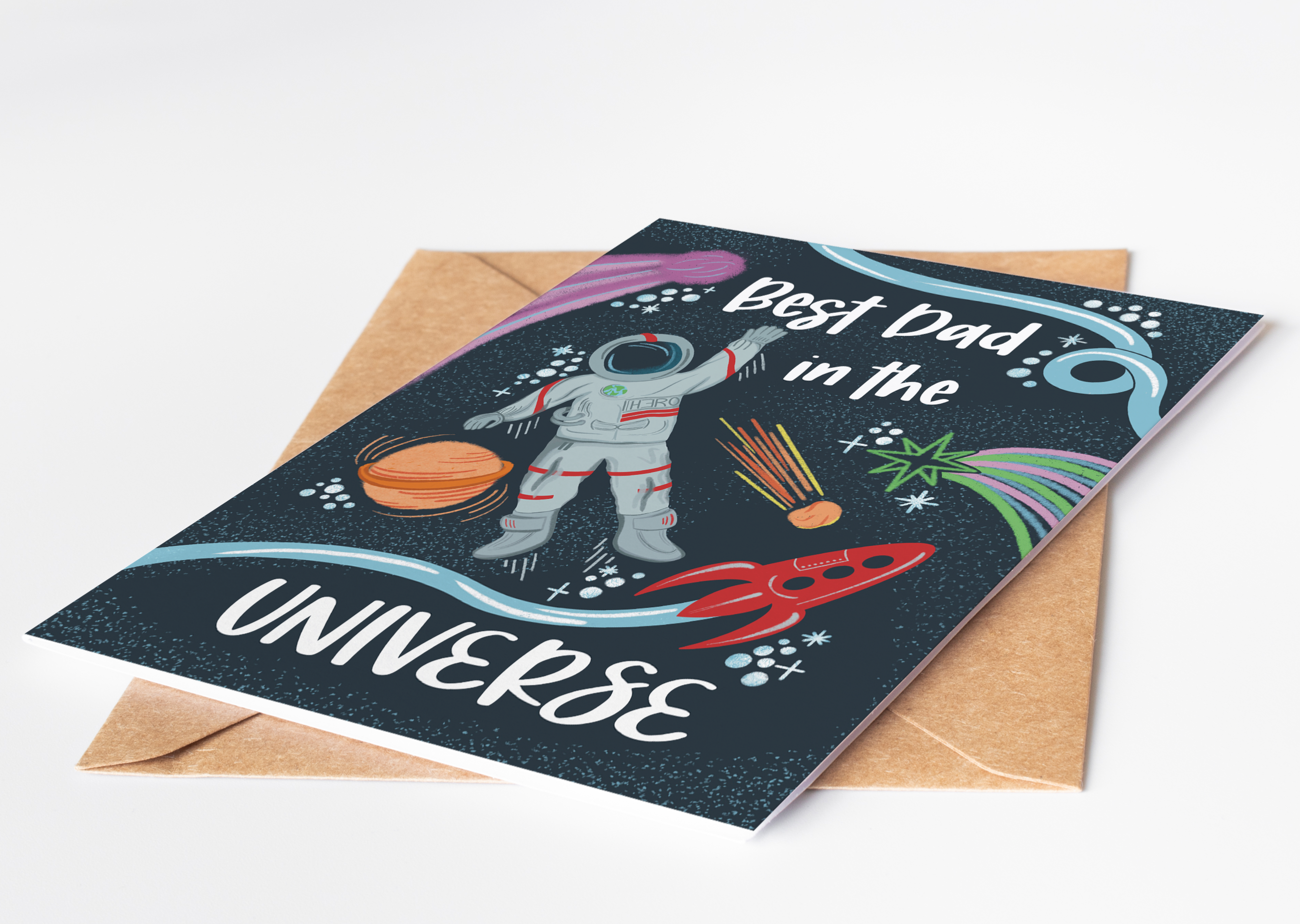 Best Dad in the Universe Greetings Card