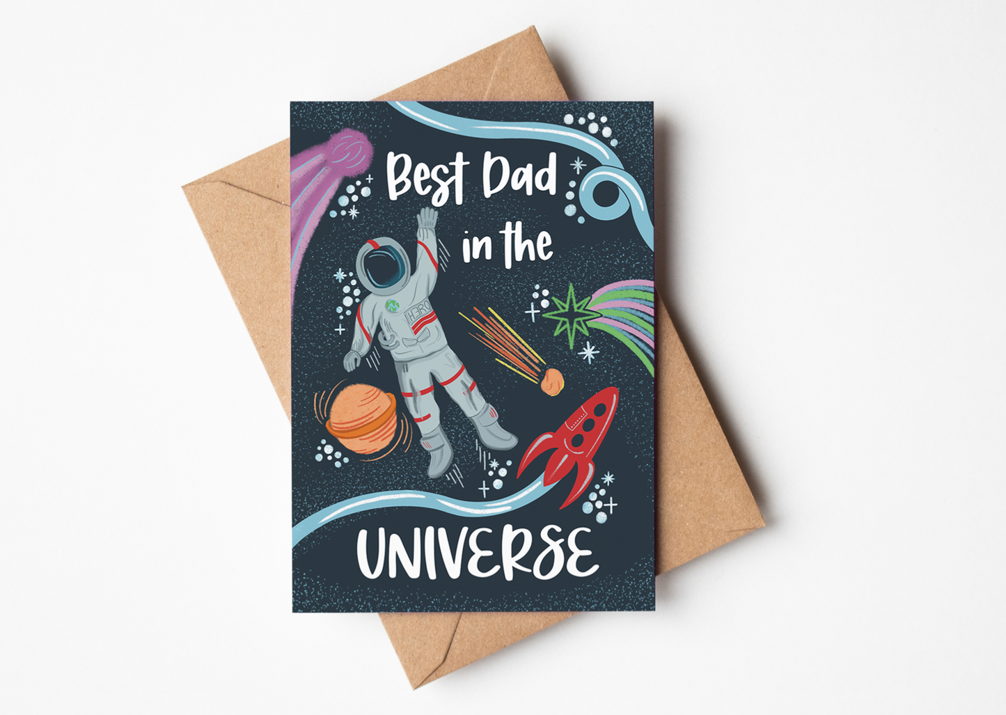 Best Dad in the Universe Greetings Card