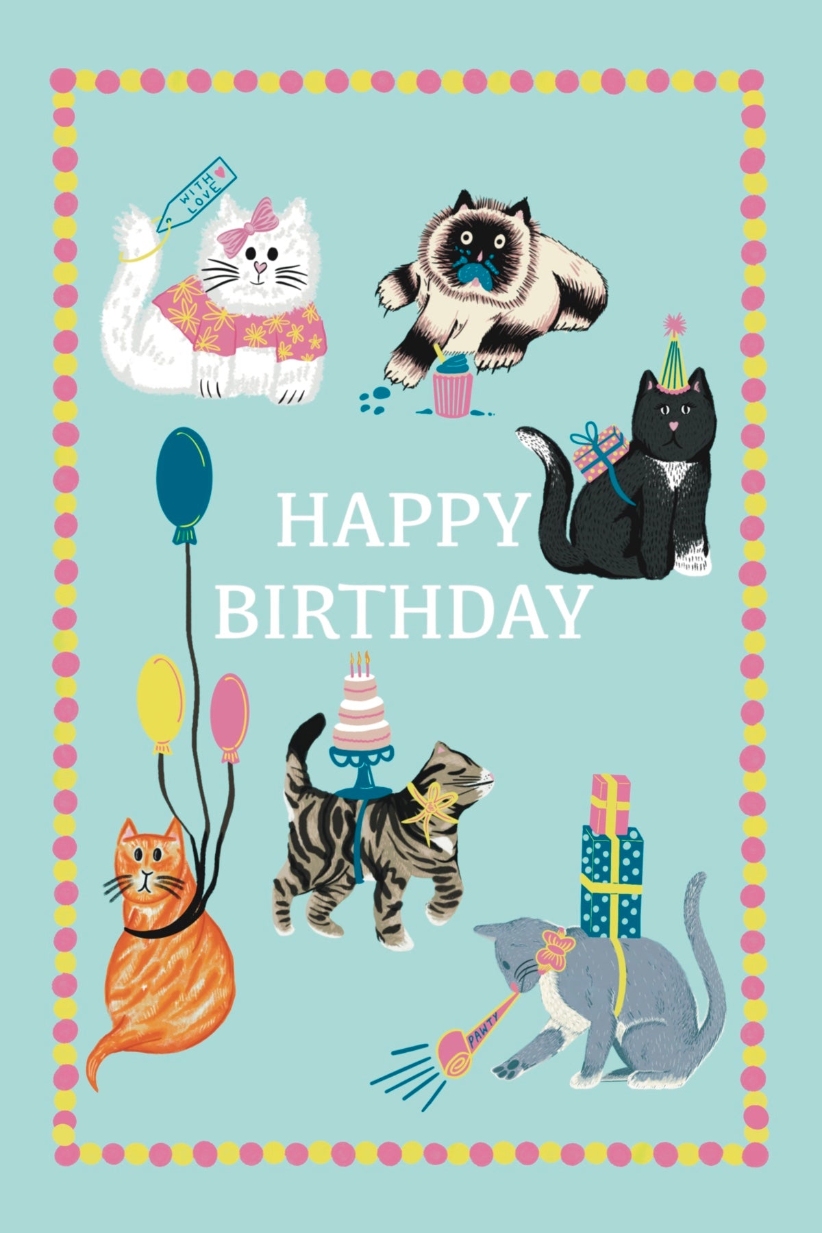 Happy Birthday Cat Greetings Card