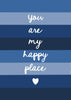 Happy Place Blue Greeting Card