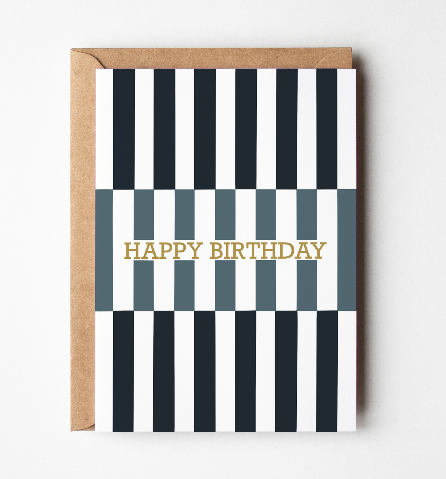 Stripe Happy Birthday Card