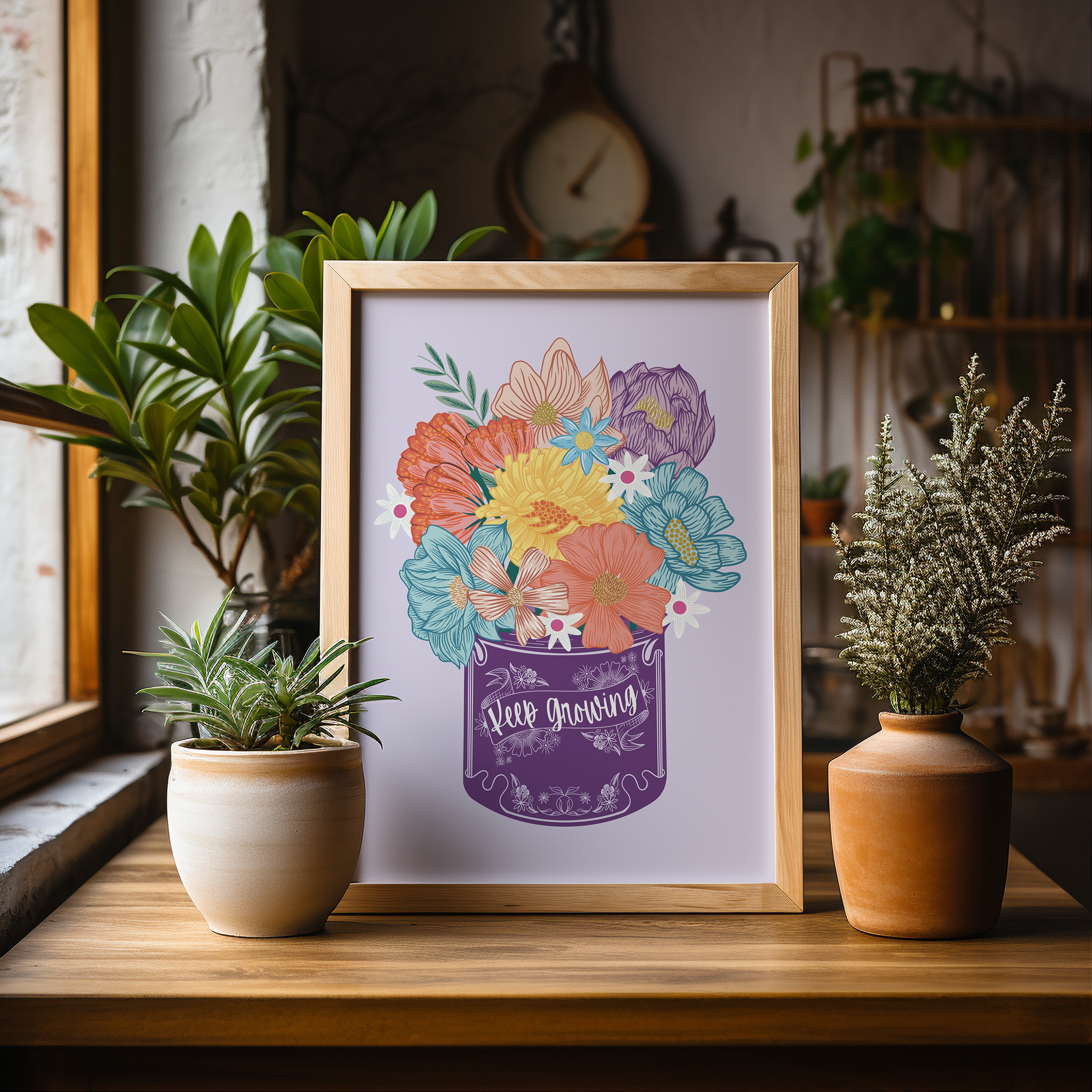 Keep Growing Motivational Art Print