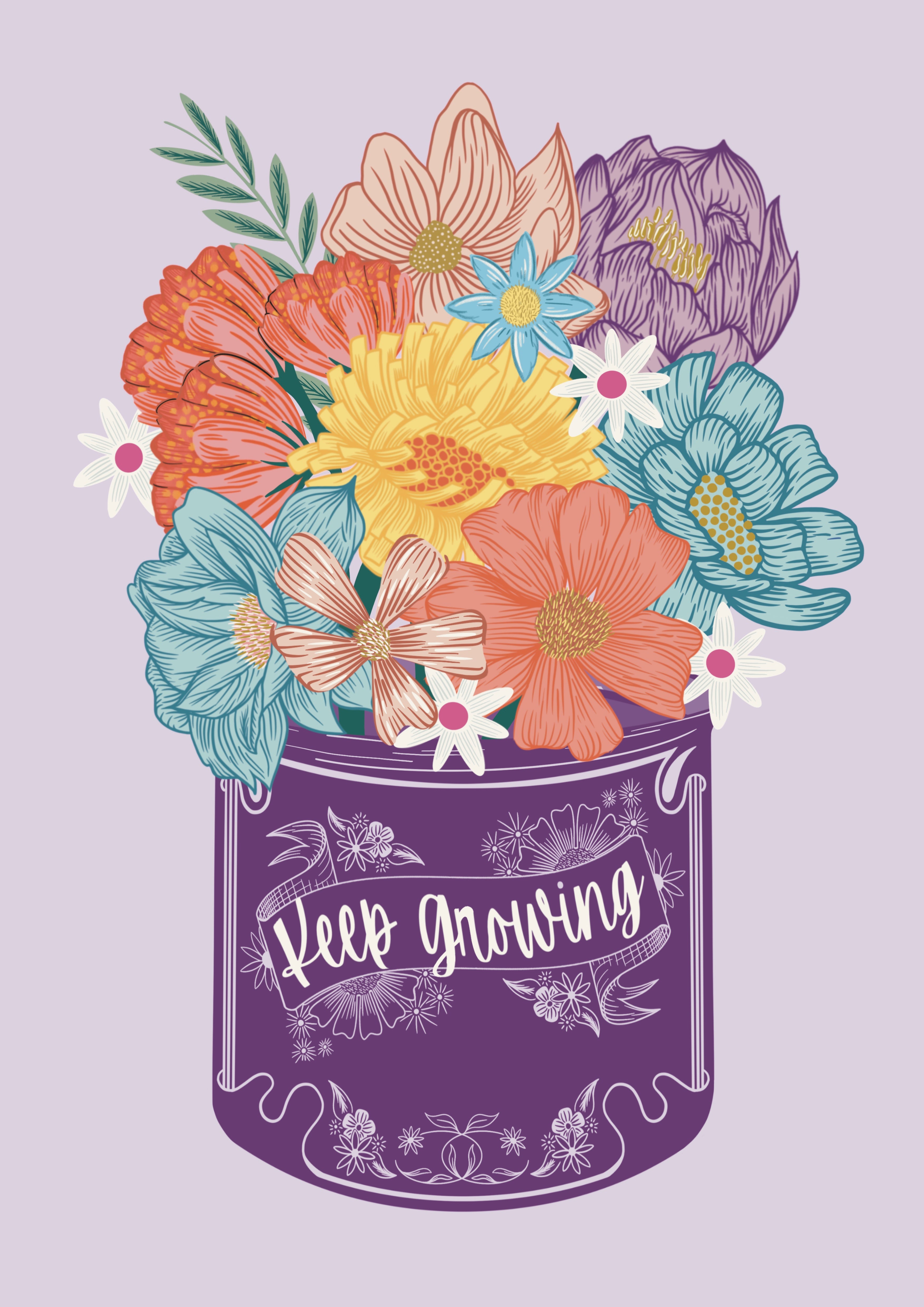 Keep Growing Motivational Art Print