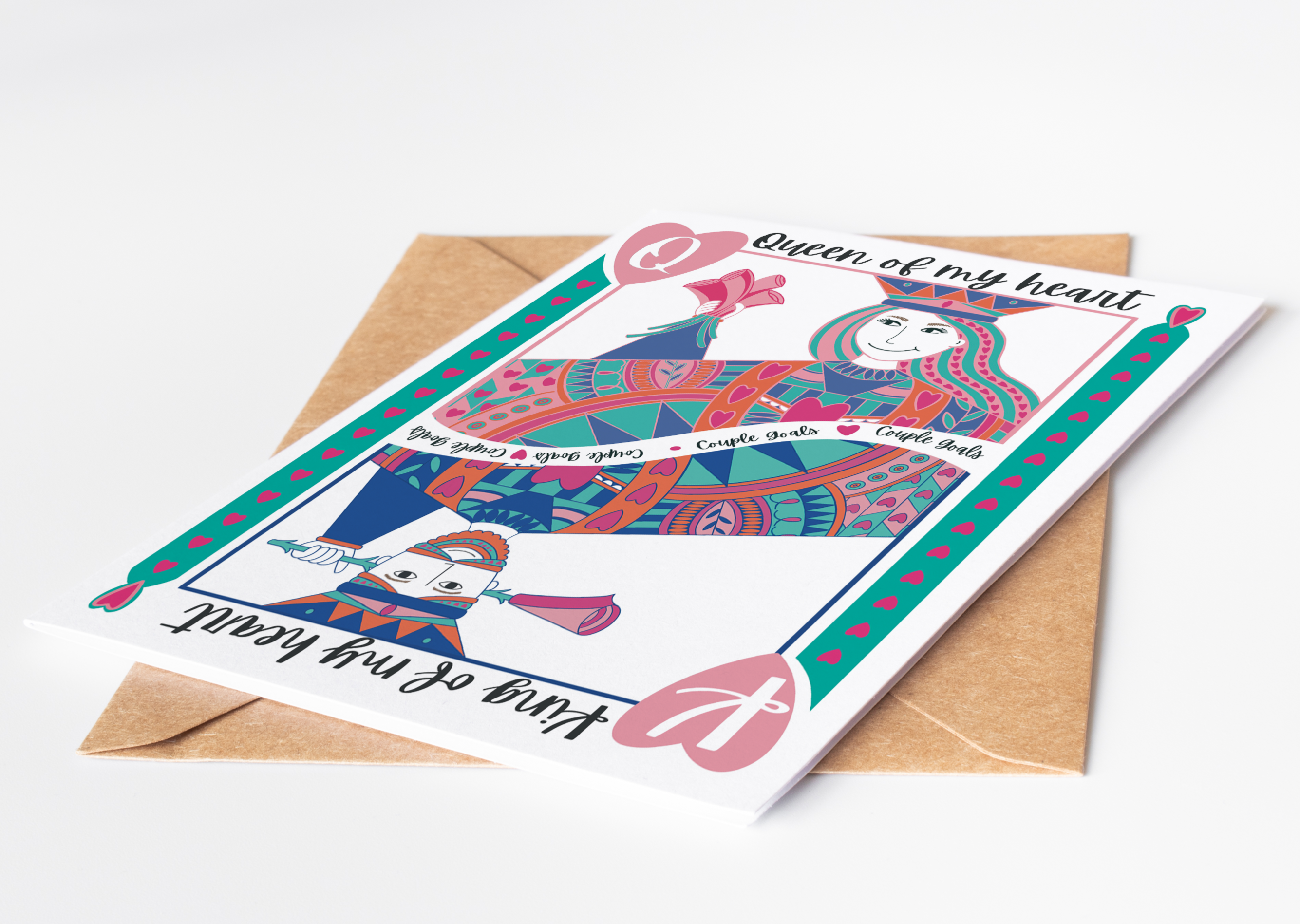 King And Queen Of My Heart Greetings Card