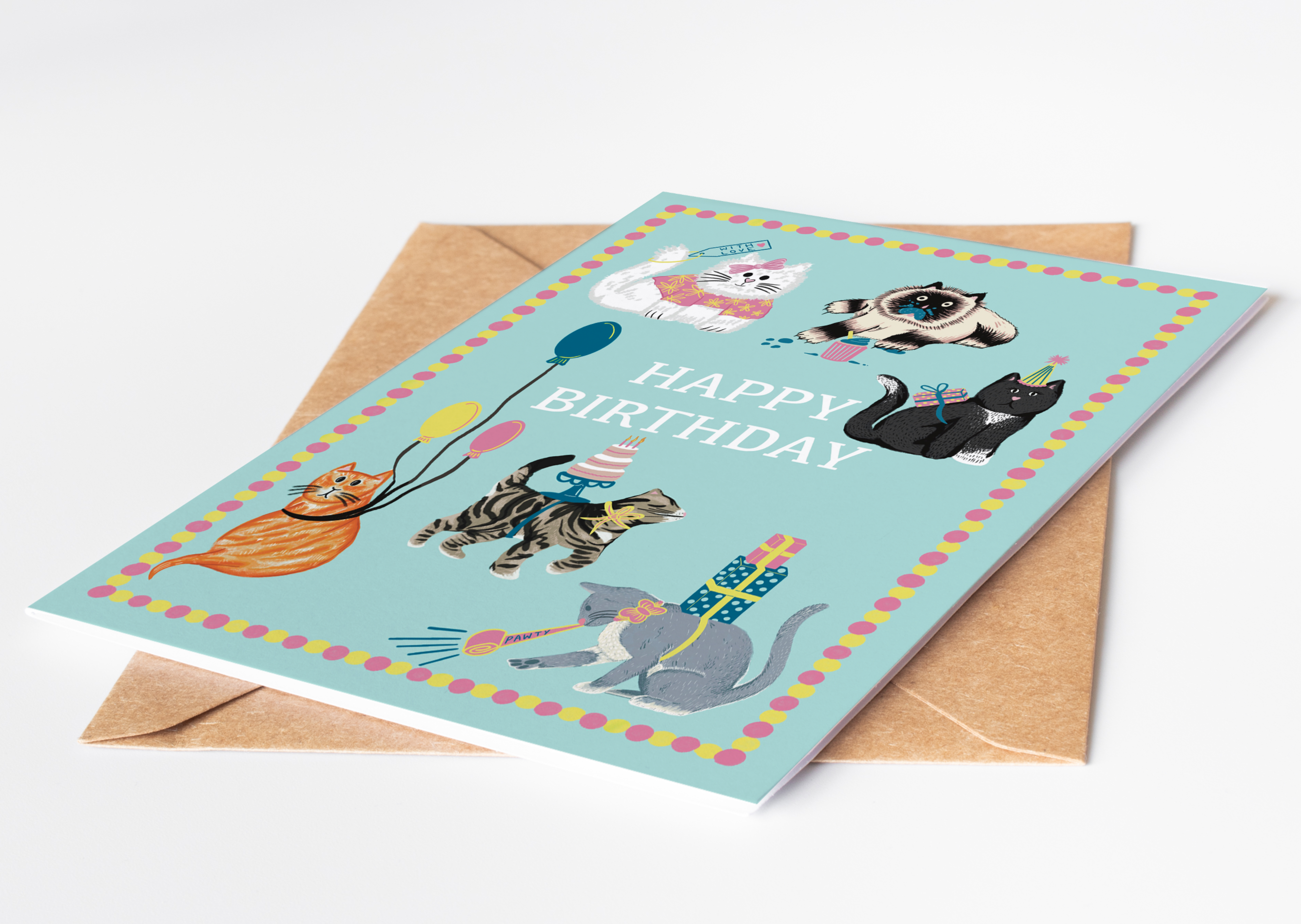 Happy Birthday Cat Greetings Card