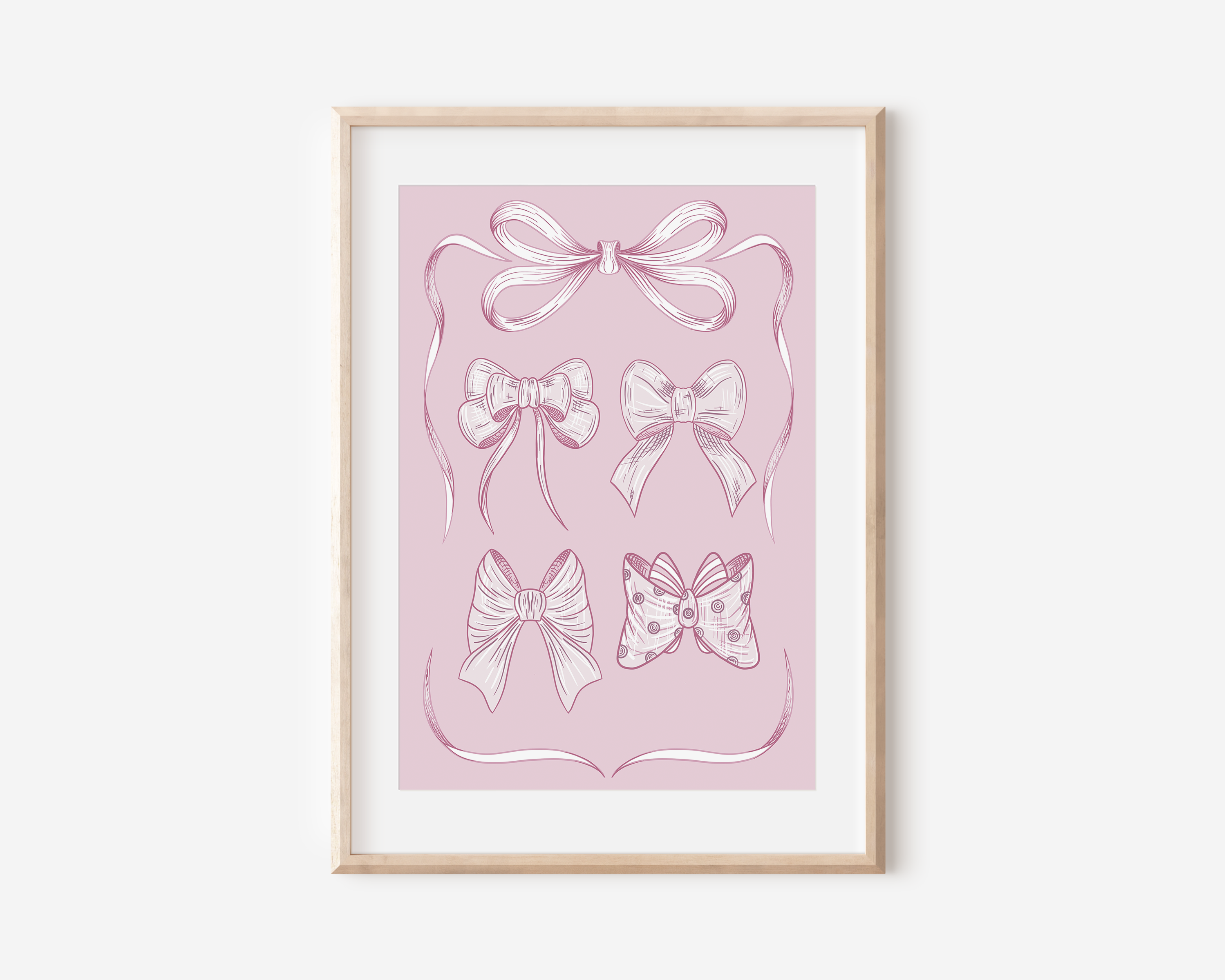 Pink Ribbon Bow Art Print