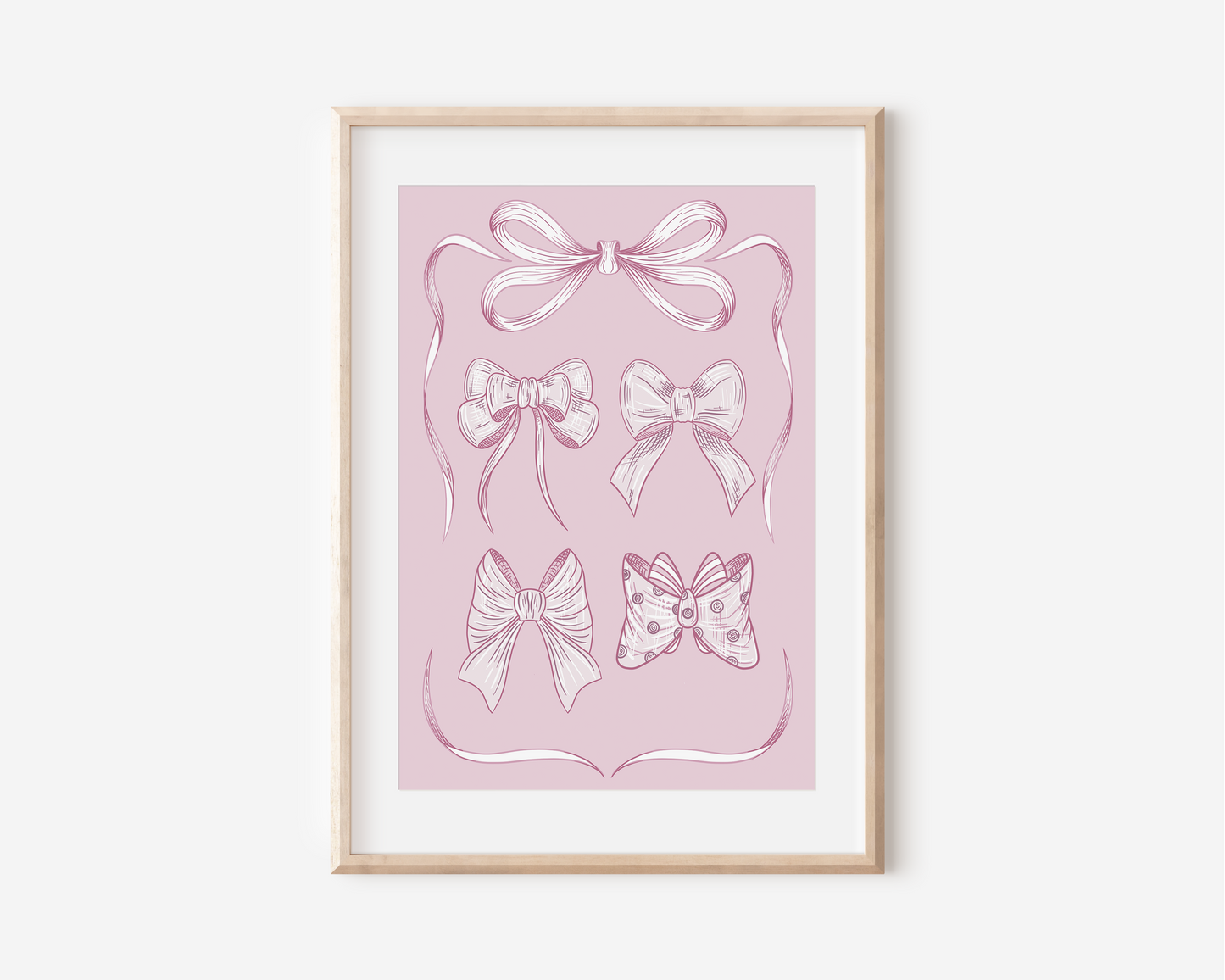 Pink Ribbon Bow Art Print