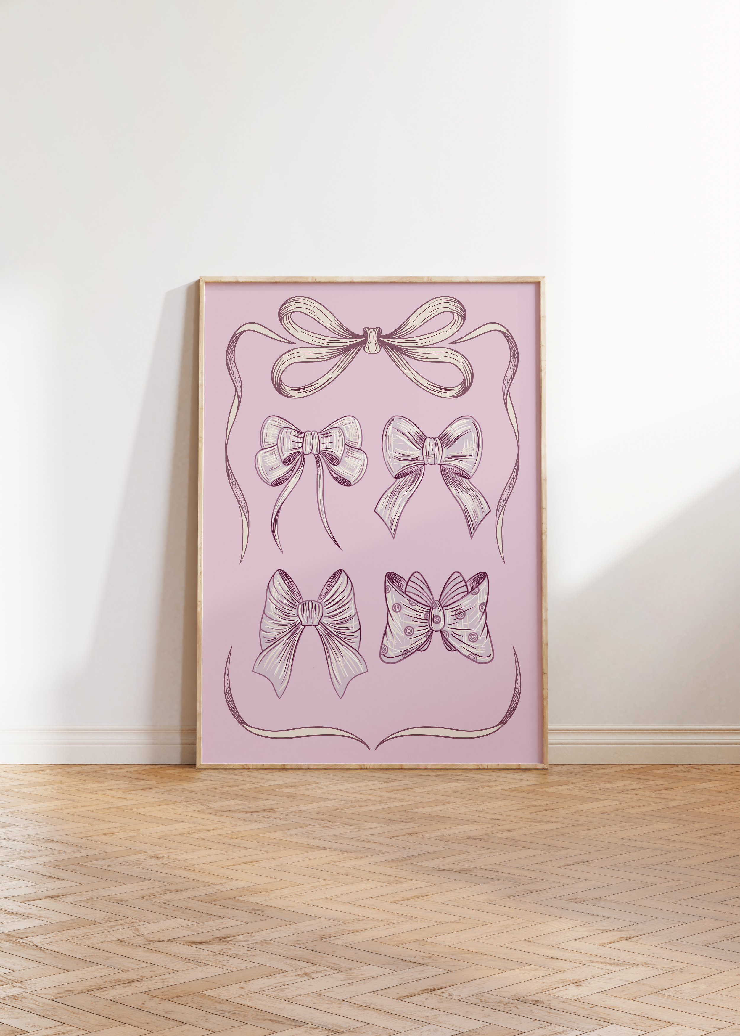 Purple Ribbon Bow Art Print