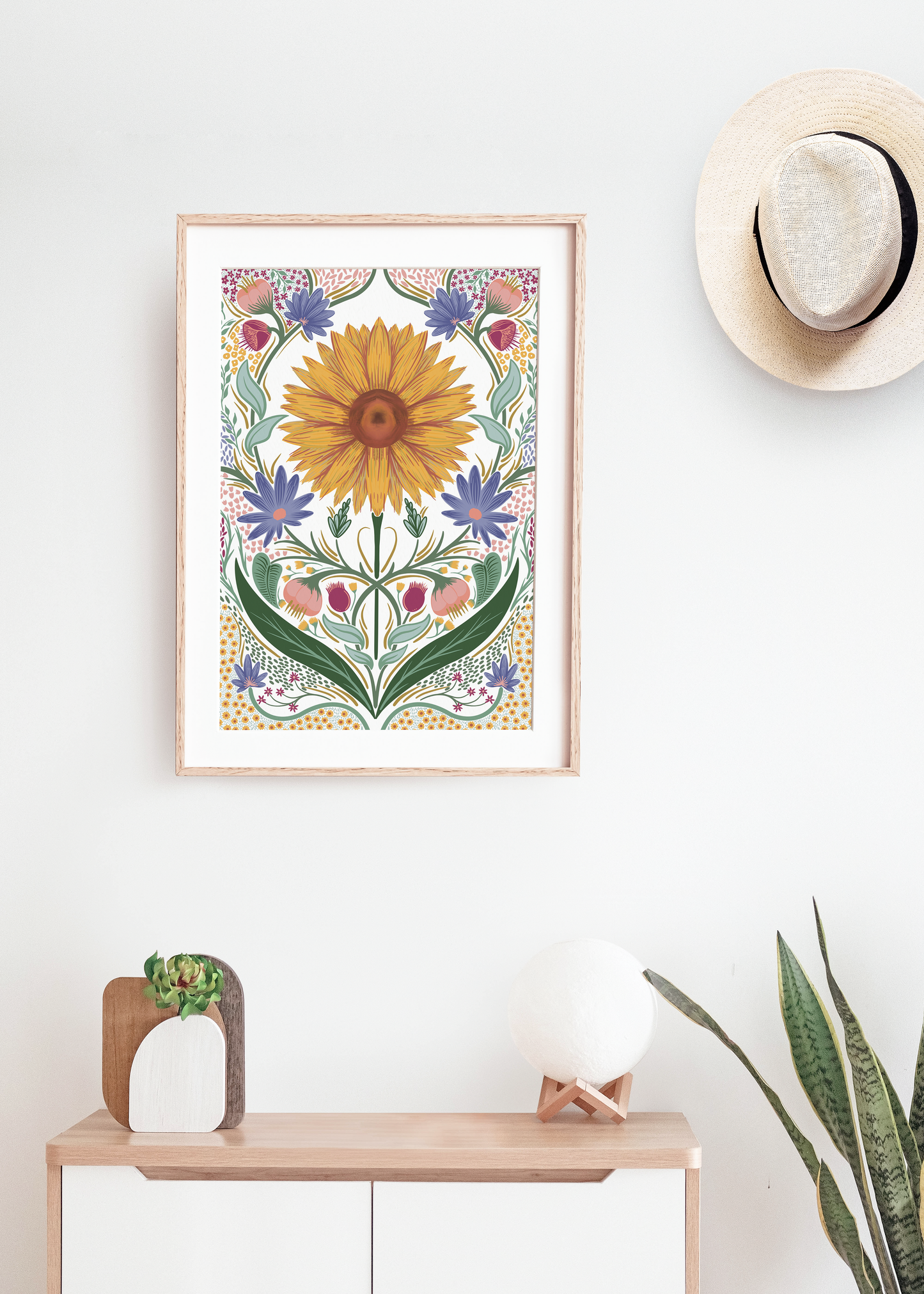 Sunflower Floral Art Prrint