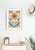 Sunflower Floral Art Prrint