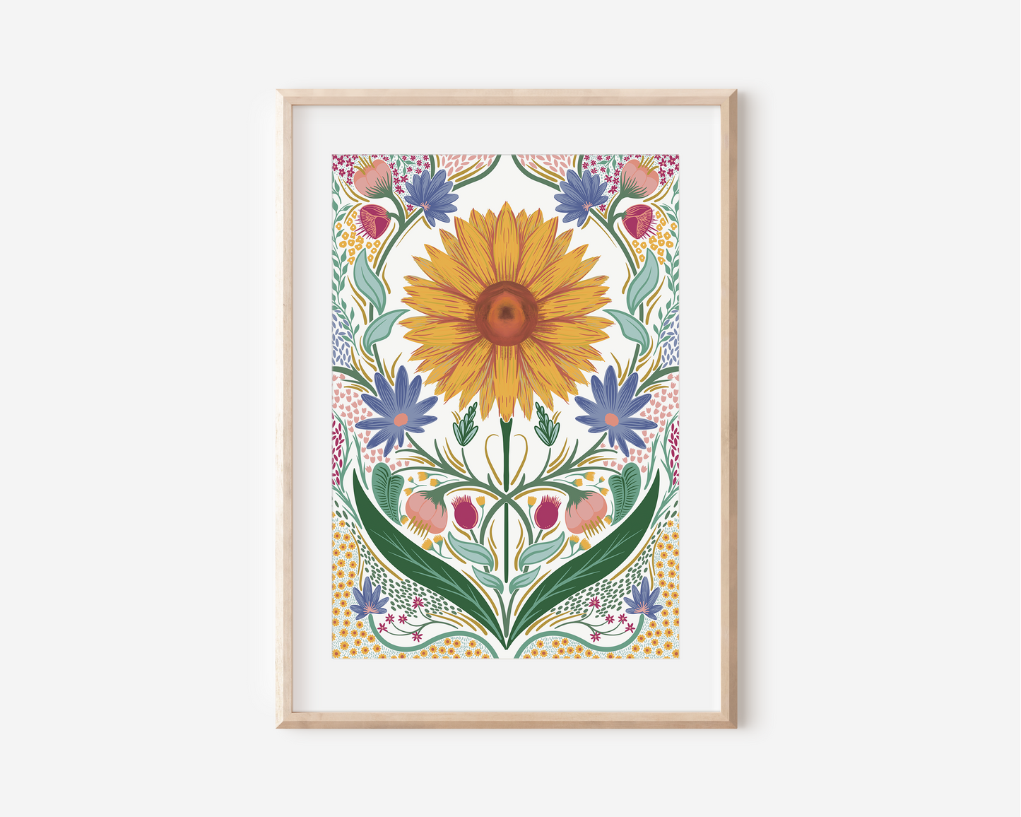 Sunflower Floral Art Prrint