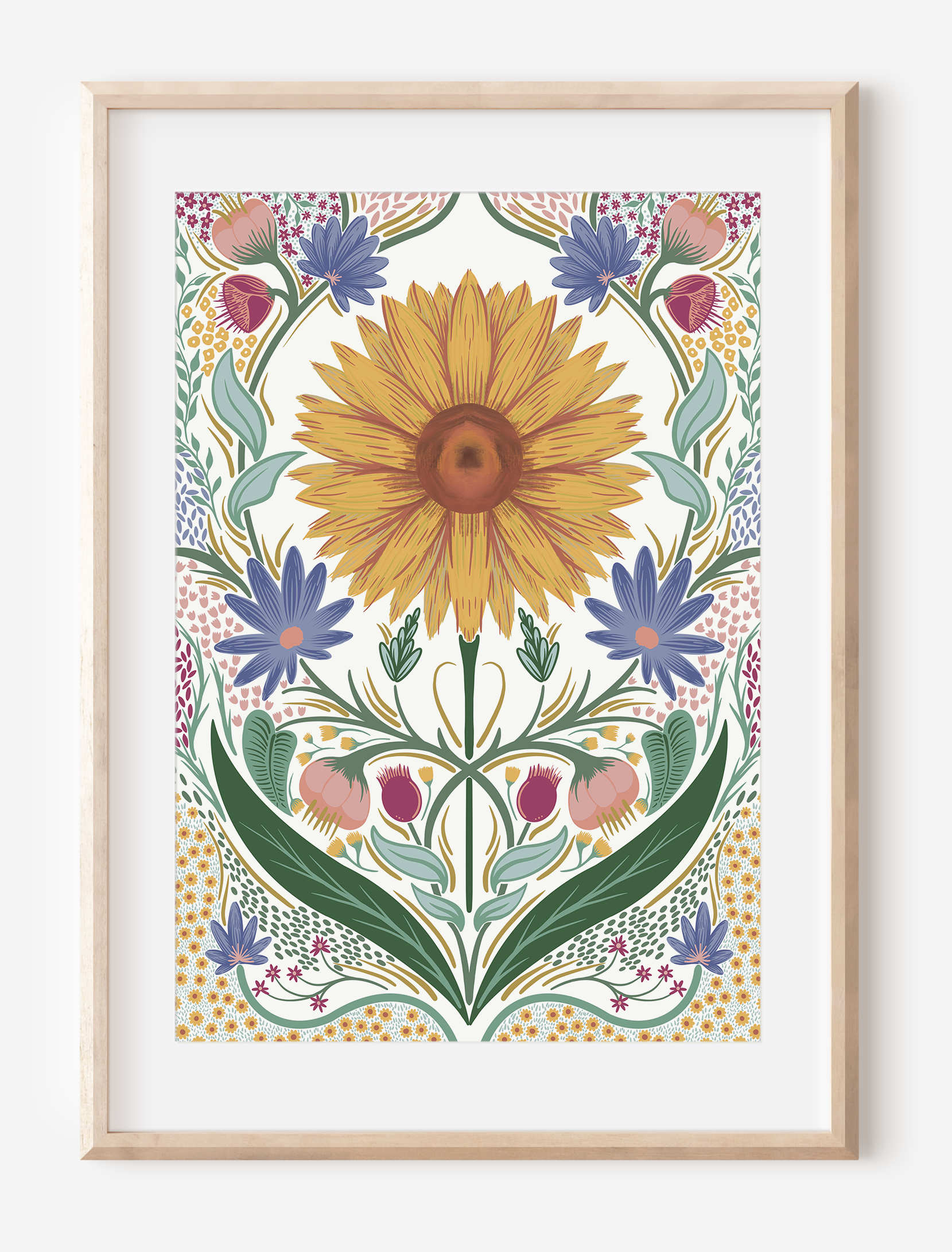 Sunflower Floral Art Prrint