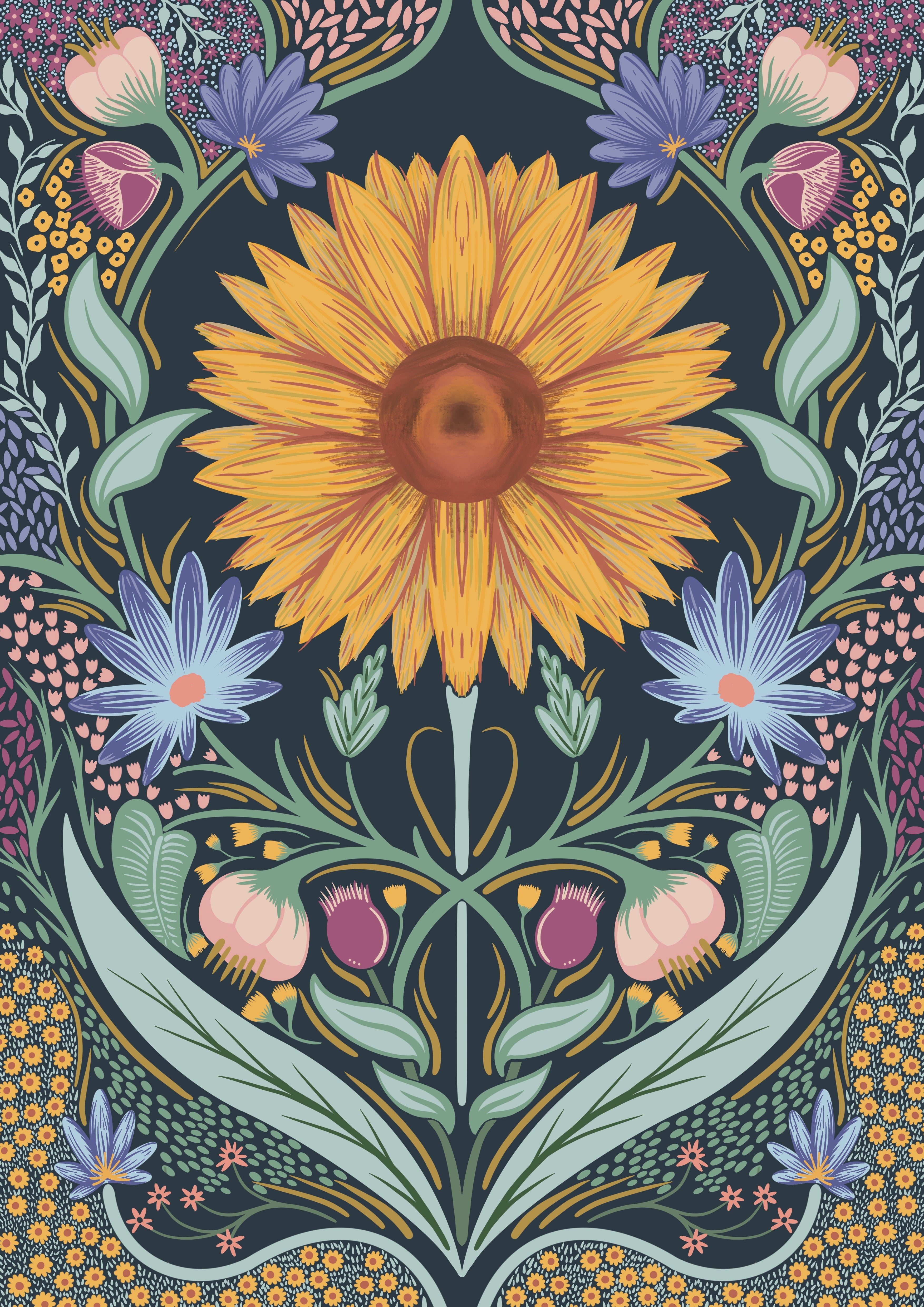Sunflower Floral Art Print