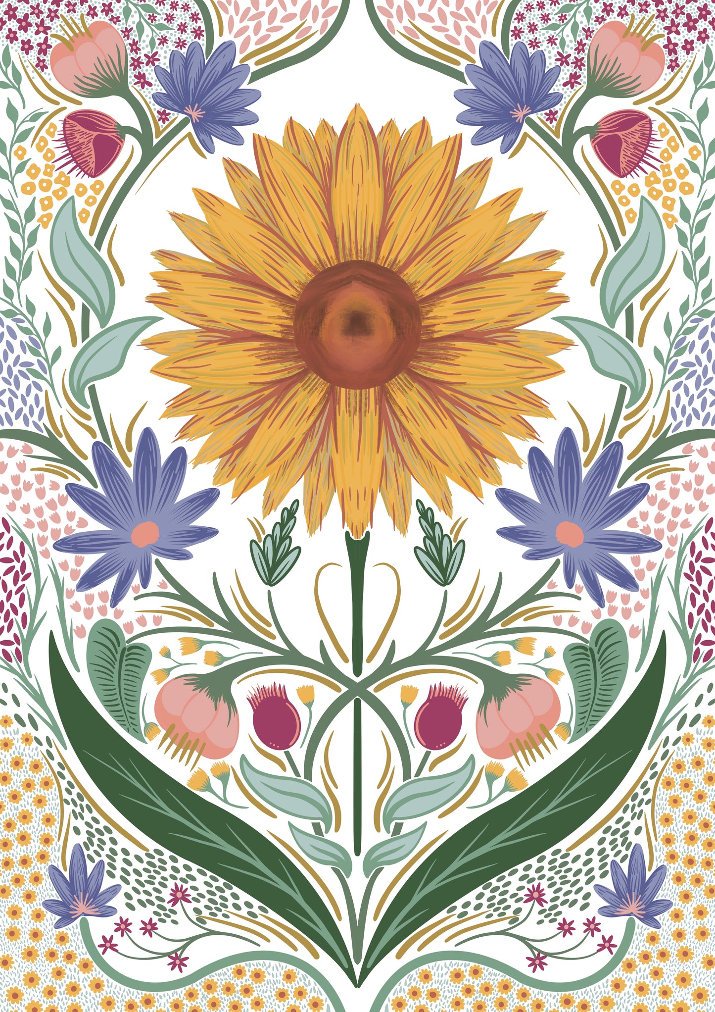 Sunflower Floral Art Prrint