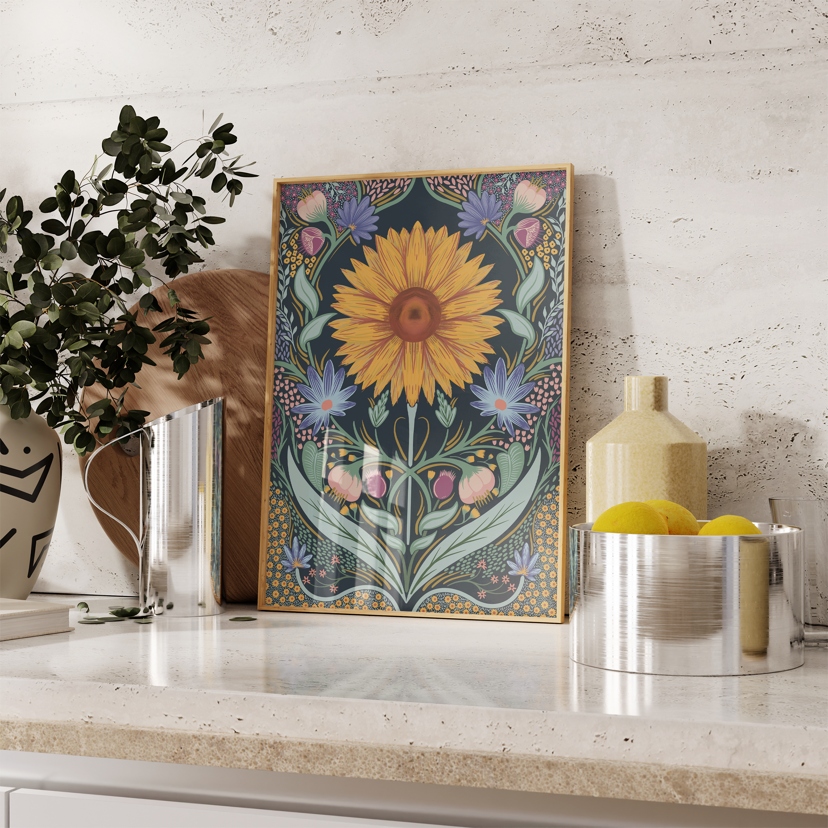 Sunflower Floral Art Print