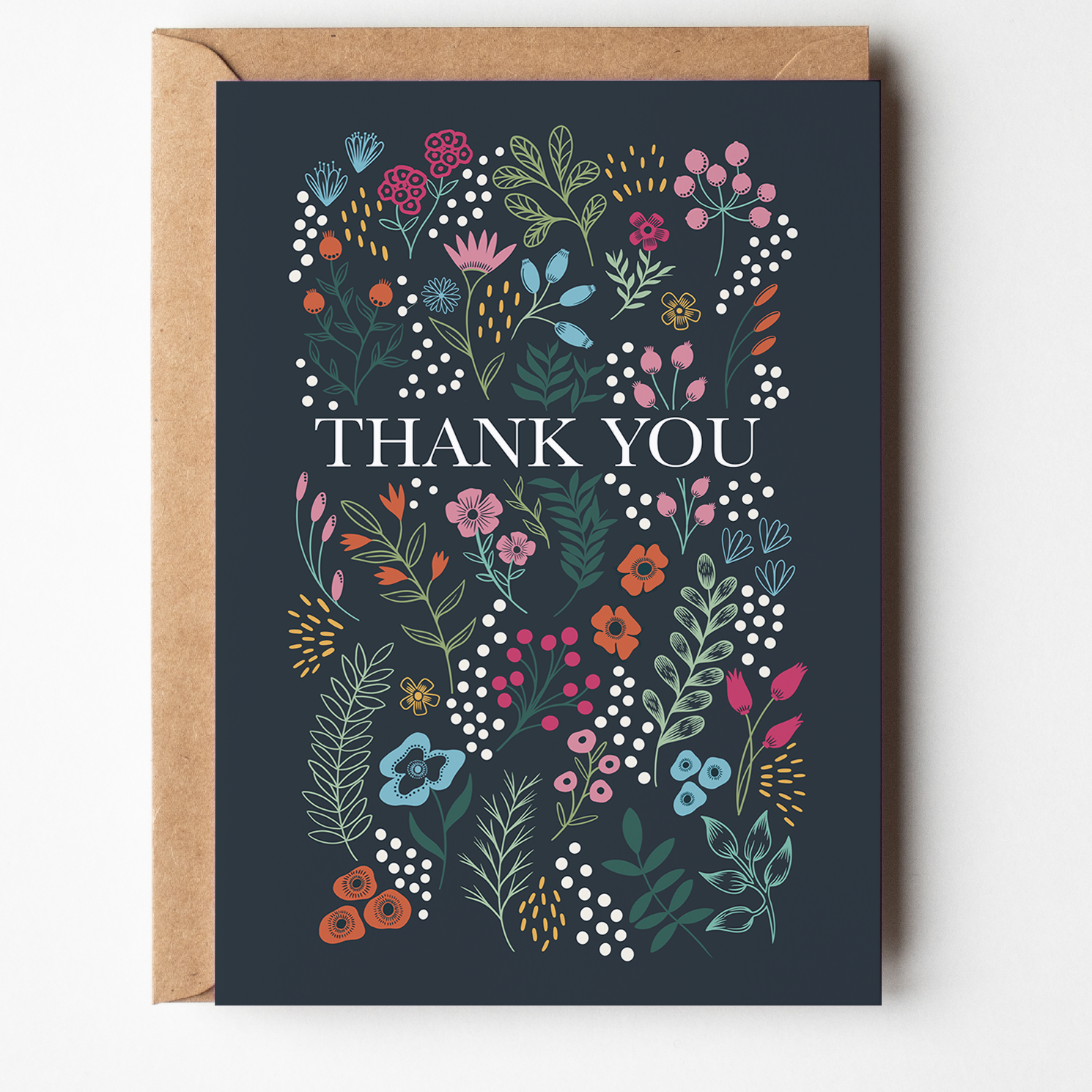 Floral Thank You Greetings Card