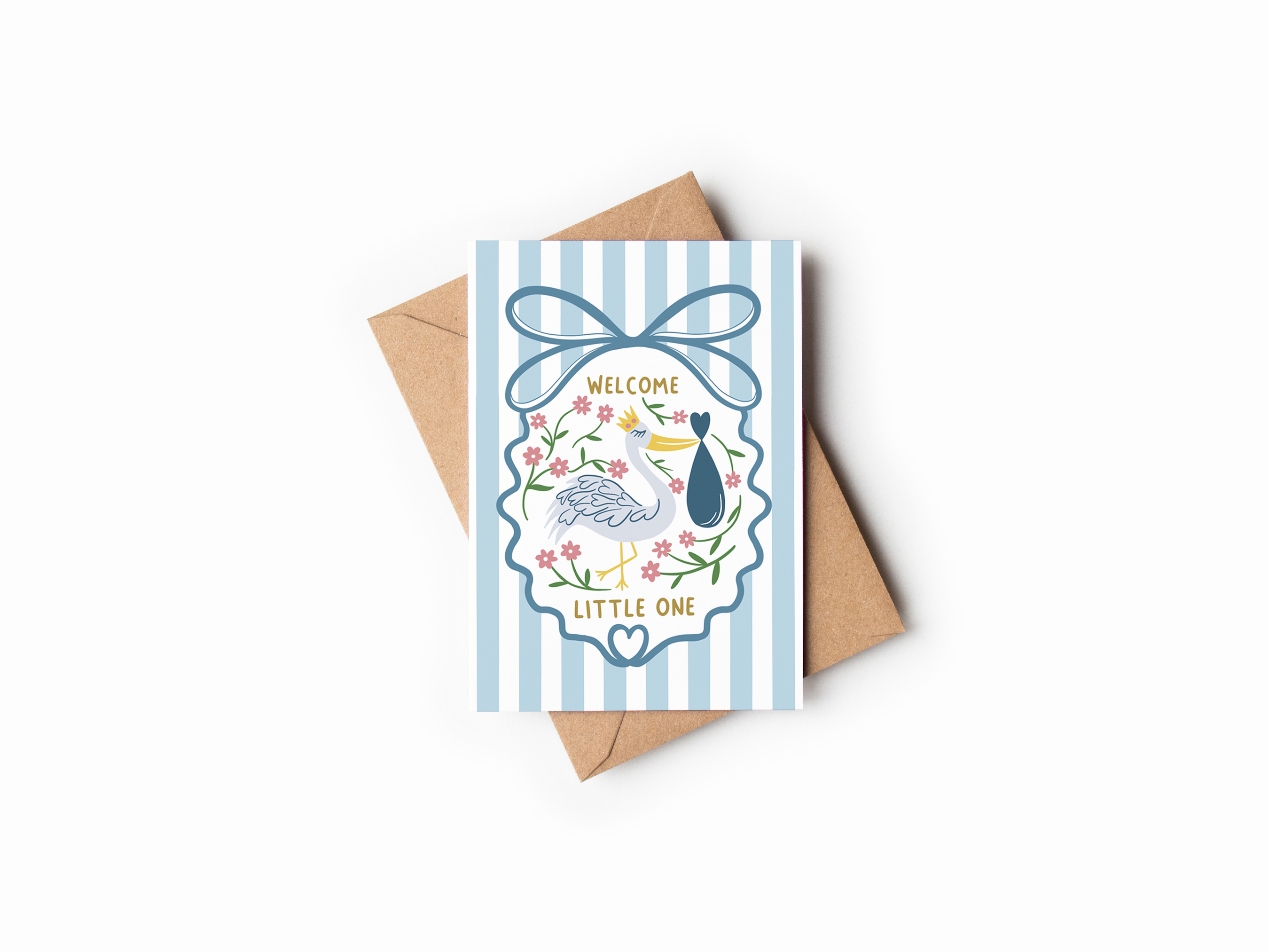 Blue Stork New Baby Card