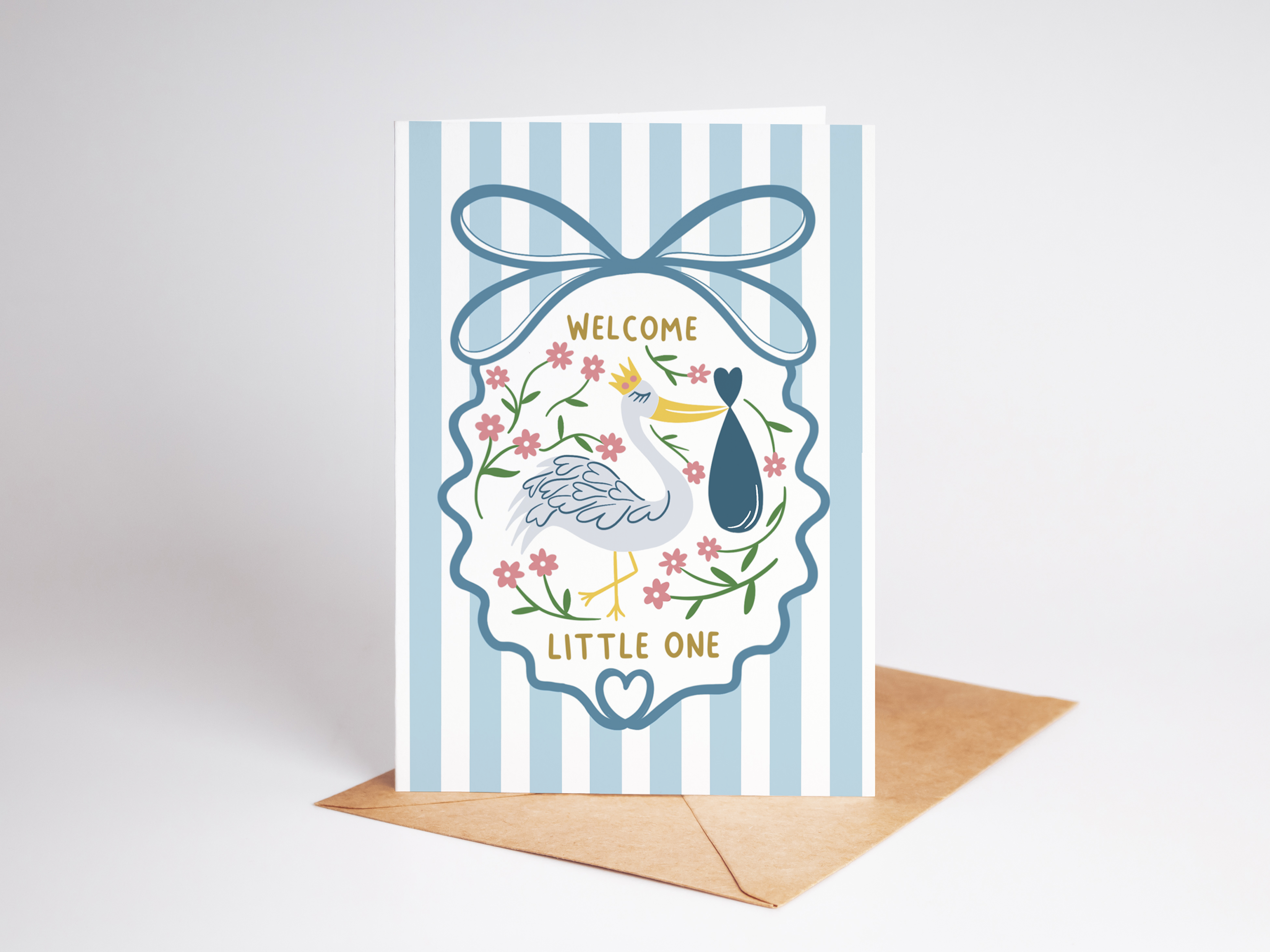 Blue Stork New Baby Card