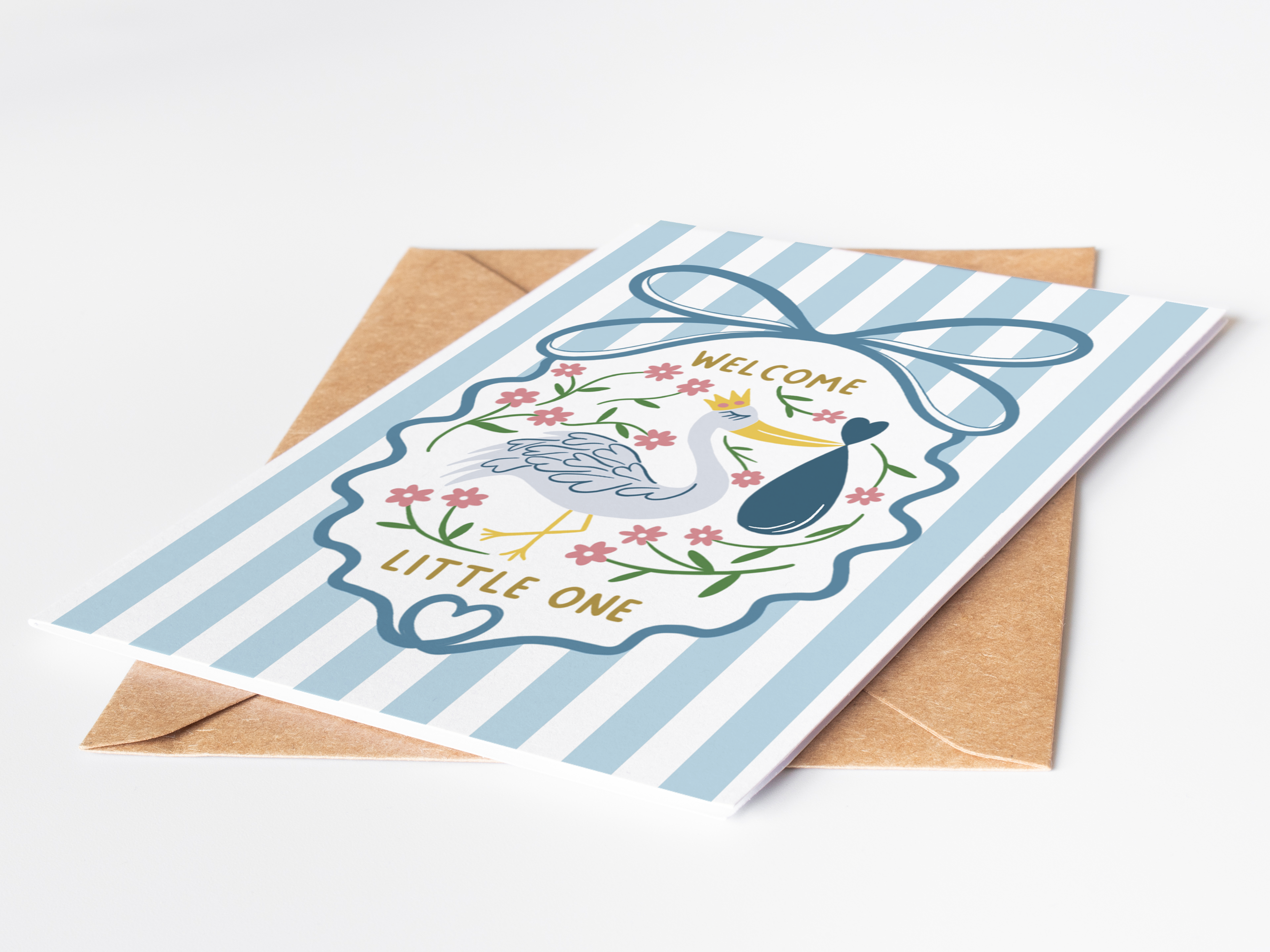 Blue Stork New Baby Card