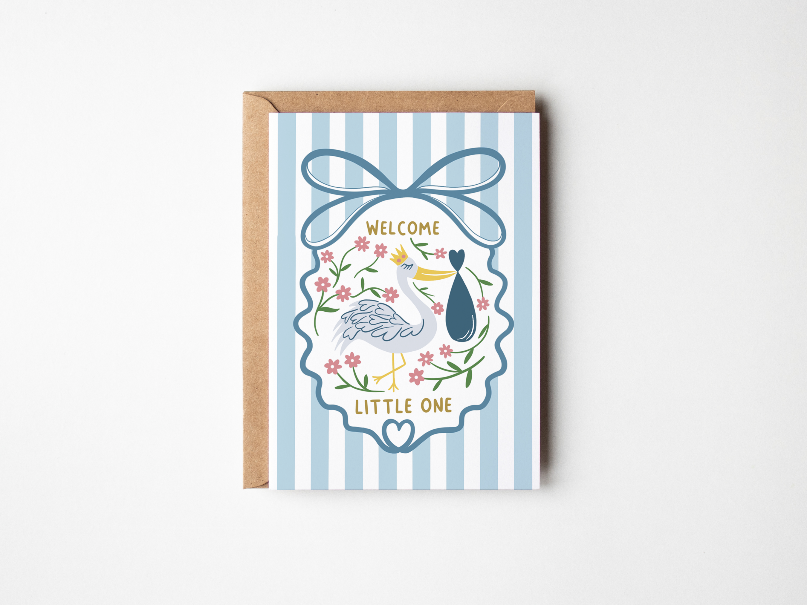 Blue Stork New Baby Card