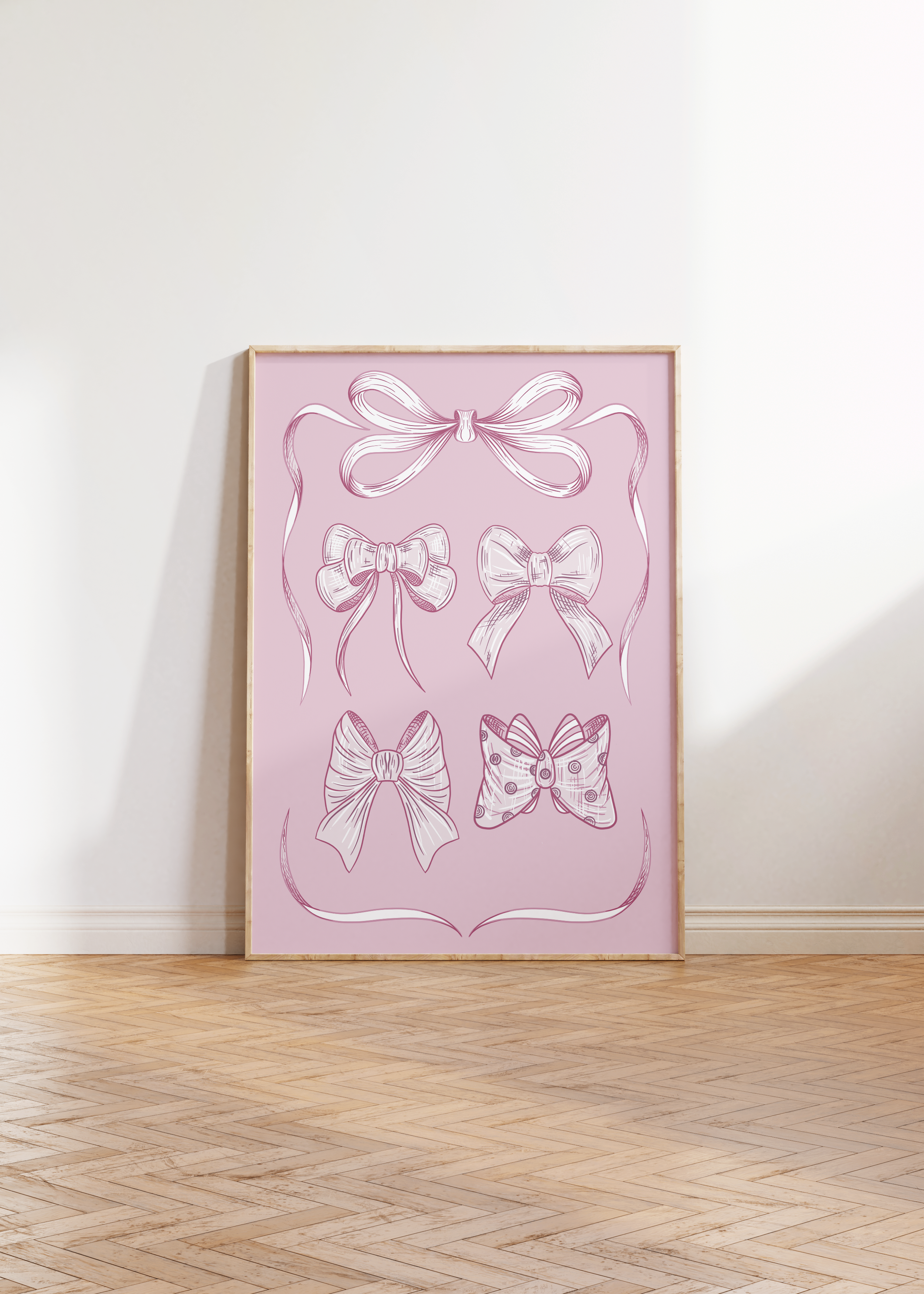 Pink Ribbon Bow Art Print