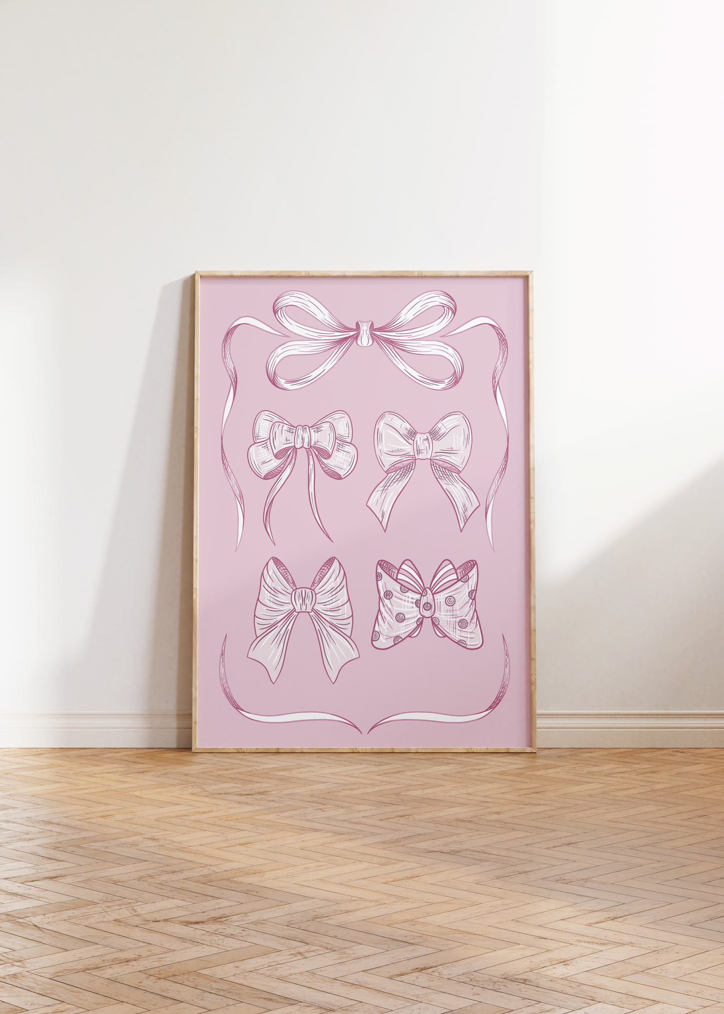 Pink Ribbon Bow Art Print