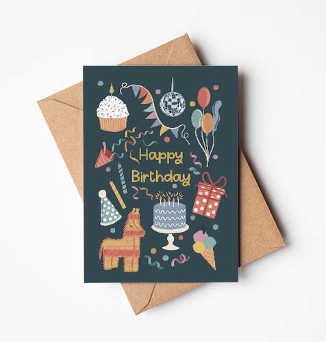 Pinata Happy Birthday Card