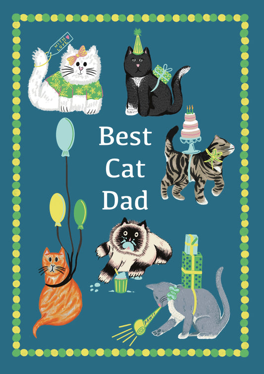 Best Cat Dad Greetings Card