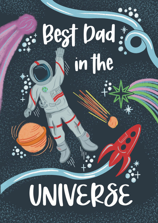 Best Dad in the Universe Greetings Card