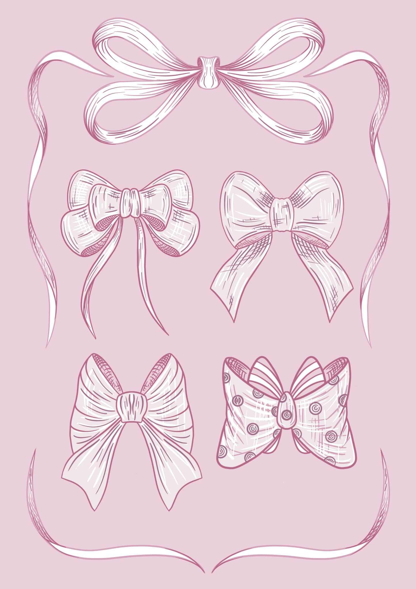Pink Ribbon Bow Art Print