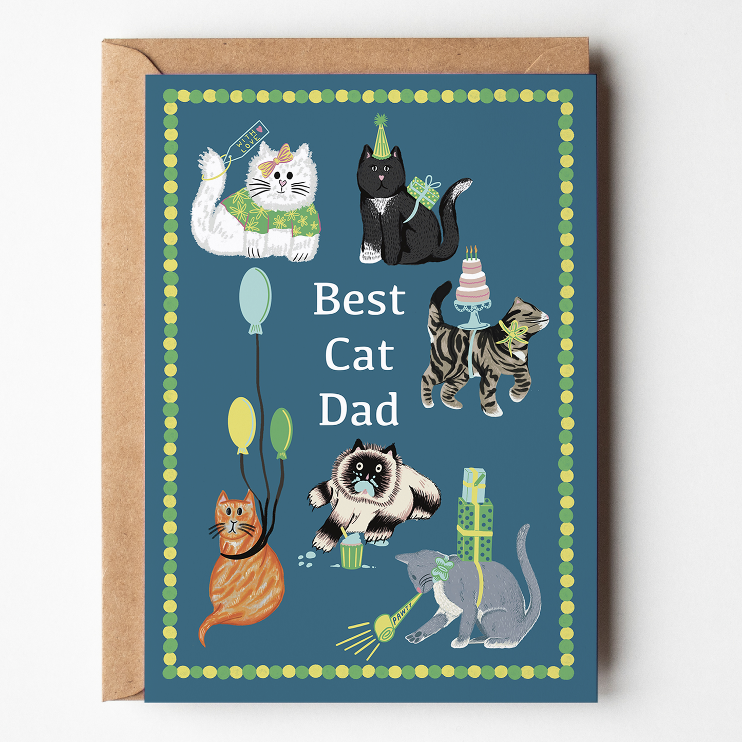 Best Cat Dad Greetings Card