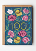 Floral 100 Greetings Card