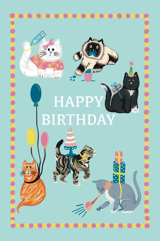 Happy Birthday Cat Greetings Card