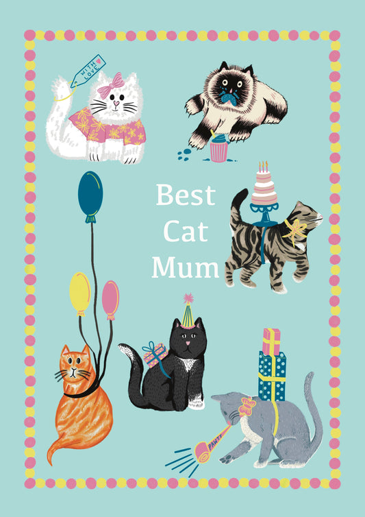 Best Cat Mum Greetings Card