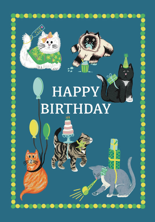 Happy Birthday Cat Greetings Card