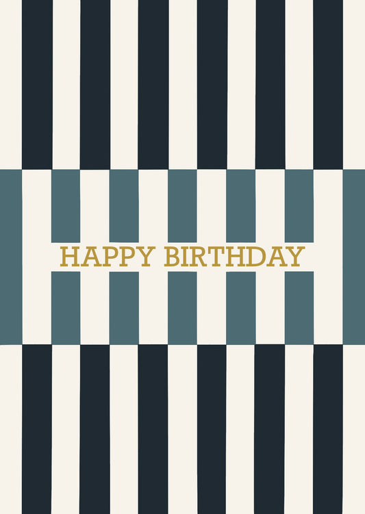 Stripe Happy Birthday Card