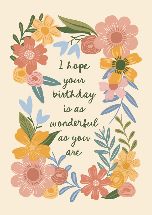 Floral Happy Birthday Card